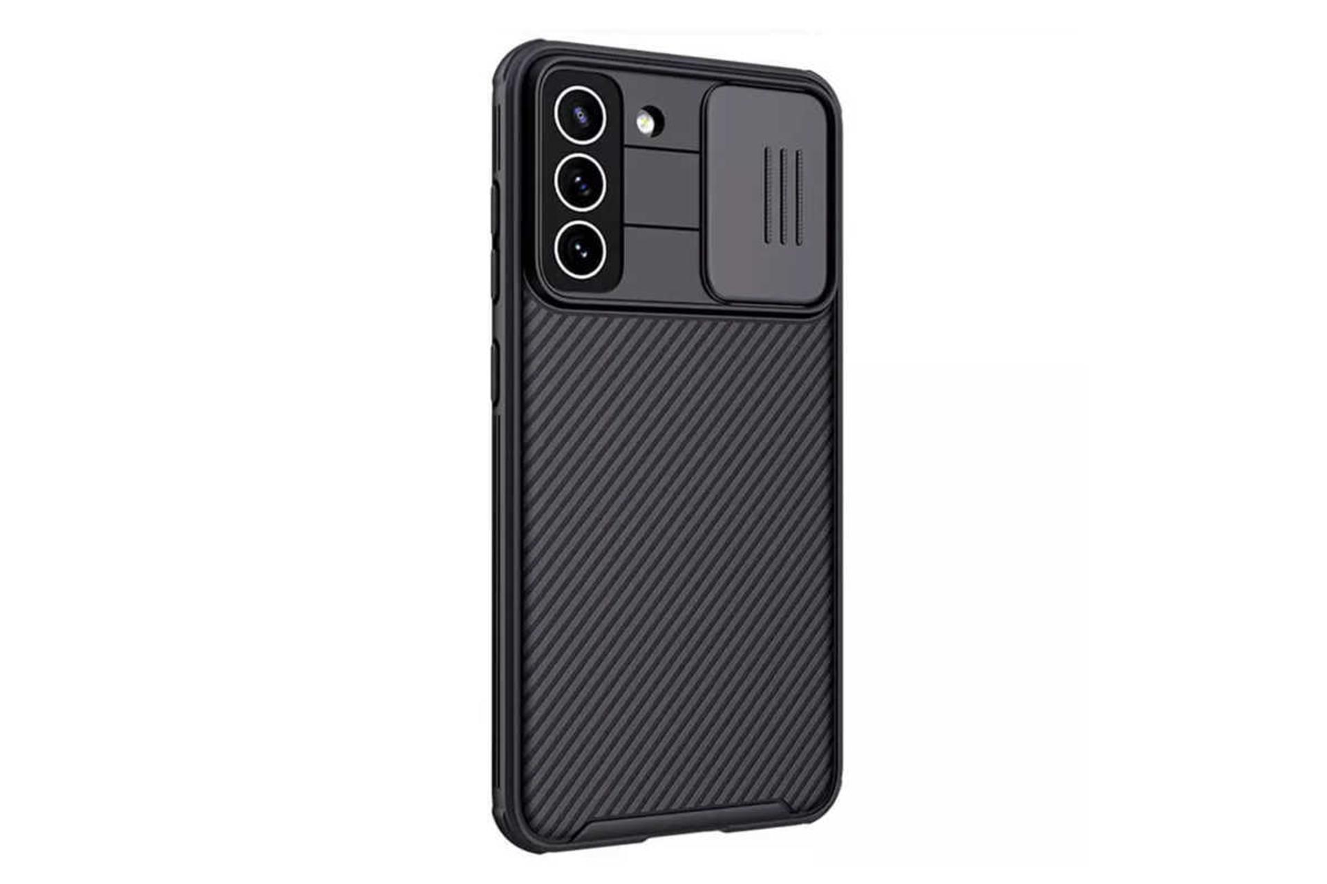 نمای سمت چپ قاب گوشی نیلکین مدل CamShield Pro مناسب سامسونگ Galaxy S21 FE 5G رنگ مشکی
