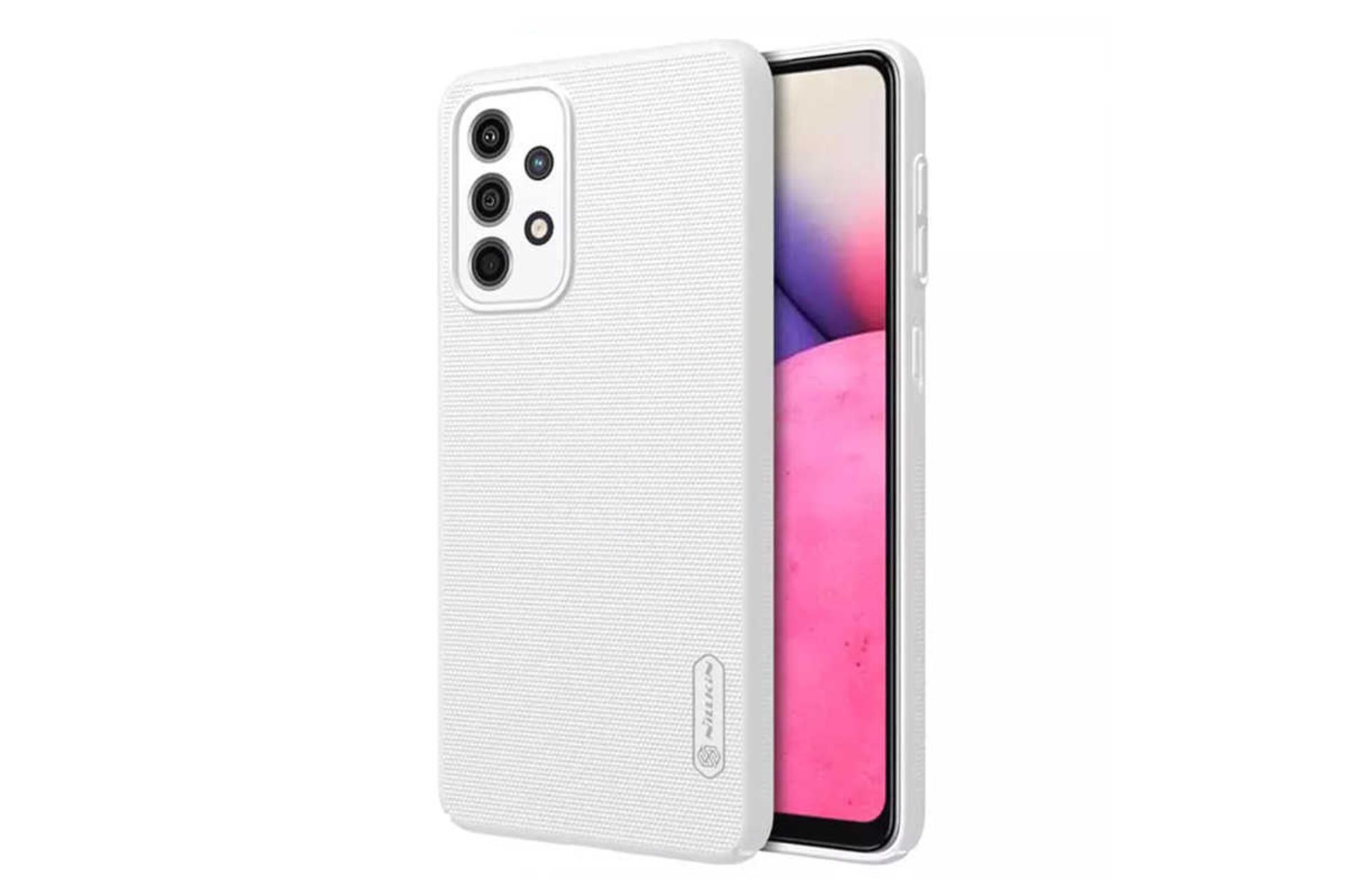 نمای سمت راست قاب گوشی نیلکین مدل Super Frosted Shield مناسب سامسونگ Galaxy A33 5G رنگ سفید