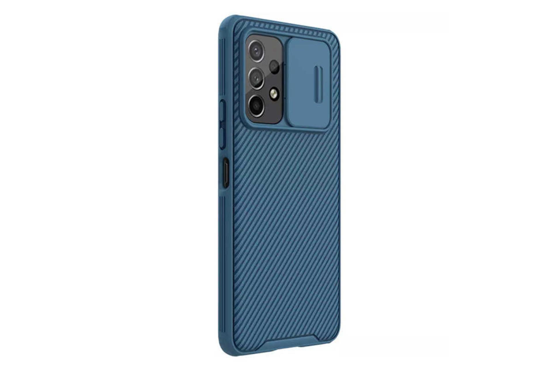 نمای سمت چپ قاب گوشی نیلکین مدل CamShield Pro مناسب سامسونگ Galaxy A53 5G رنگ آبی