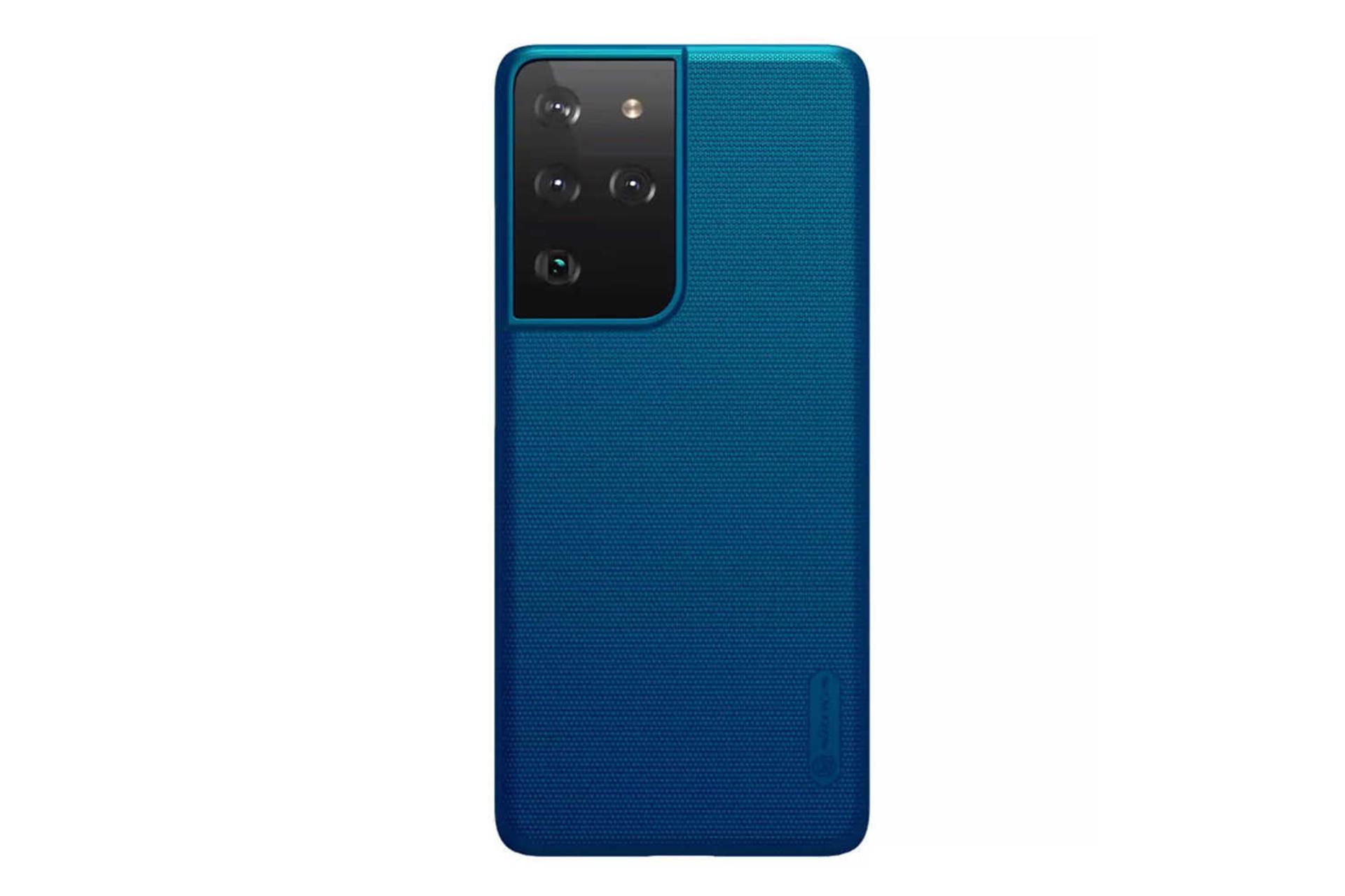 نمای پشت قاب گوشی نیلکین مدل Frosted Shield مناسب سامسونگ Galaxy S21 Ultra رنگ آبی