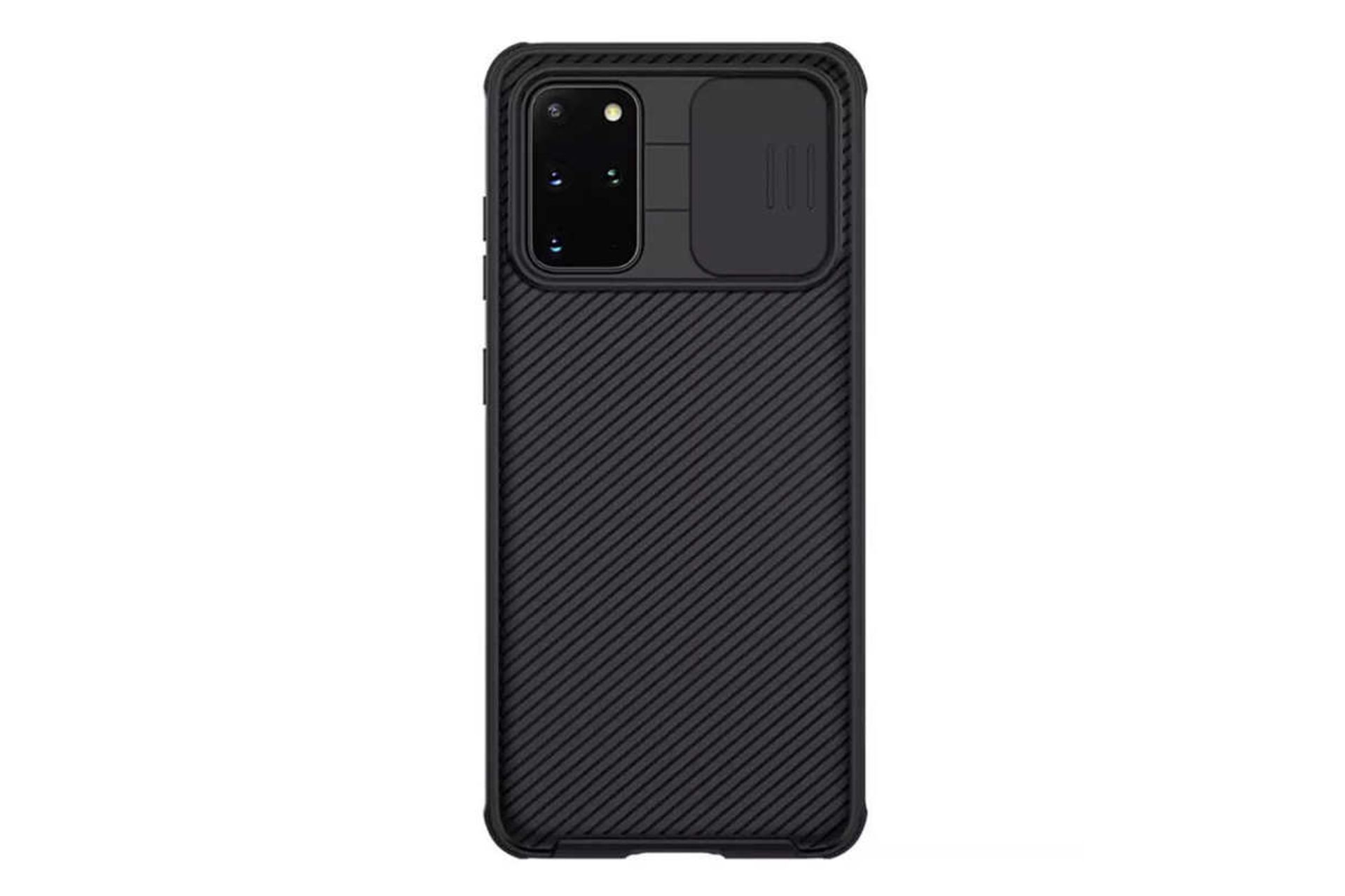 نمای پشت قاب گوشی نیلکین مدل CamShield Pro مناسب سامسونگ Galaxy S20 Plus رنگ مشکی