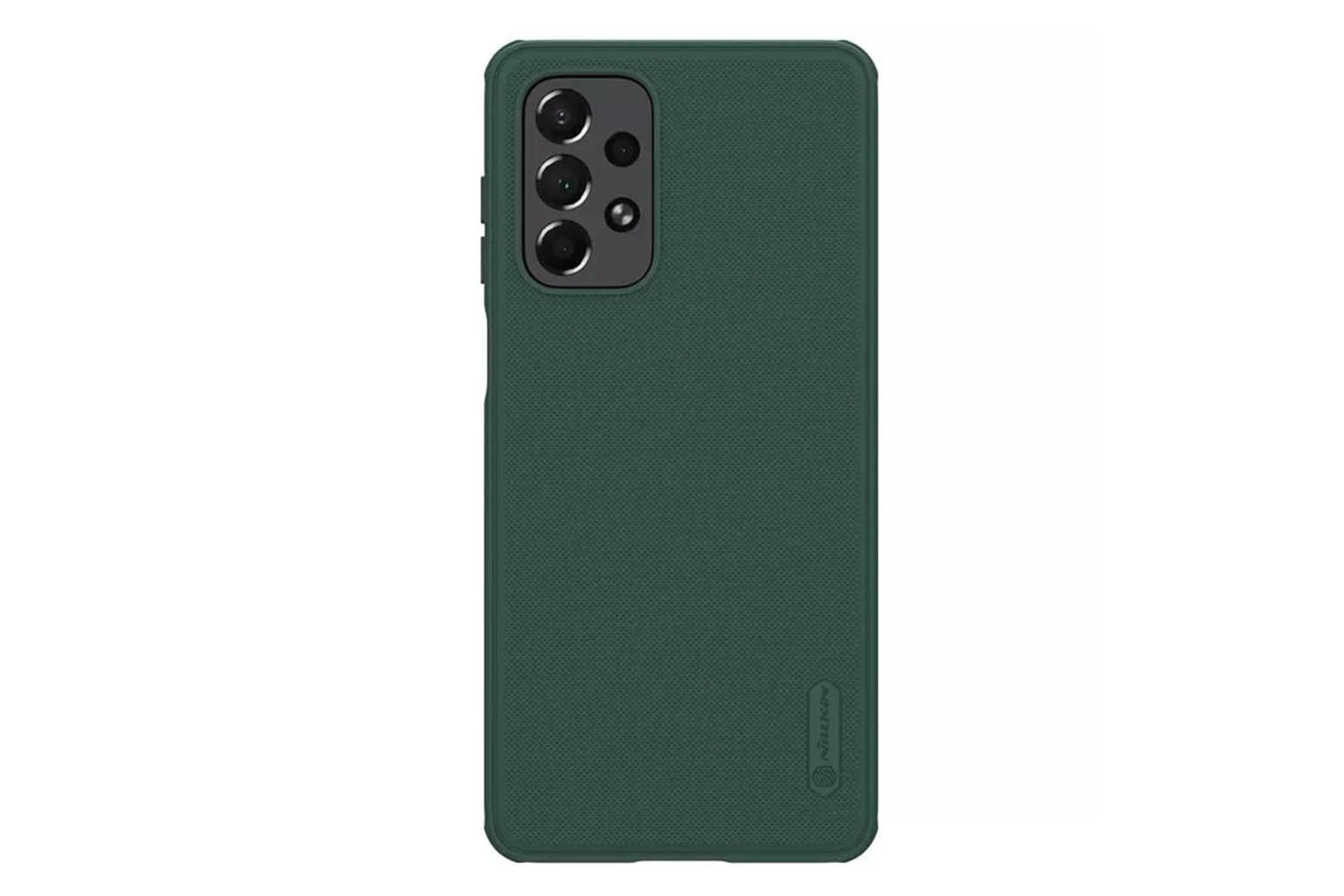 نمای پشت جعبه قاب گوشی نیلکین مدل Super Frosted Shield Pro مناسب سامسونگ Galaxy A73 رنگ سبز