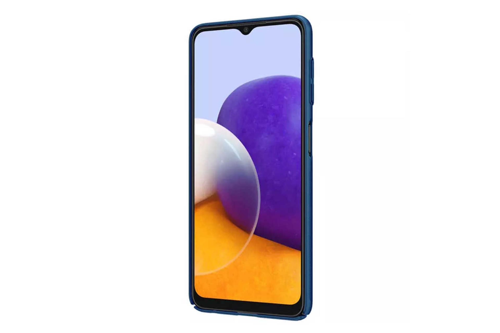نمای سمت راست قاب گوشی نیلکین مدل CamShield مناسب سامسونگ Galaxy A22 4G رنگ آبی