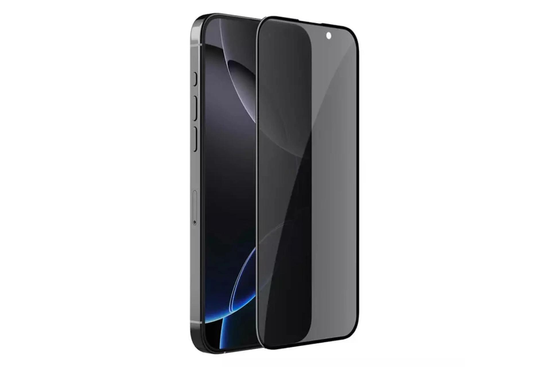 شفافیت محافظ صفحه نمایش گوشی بوف مدل BullRun Privacy Pro-G مناسب اپل iPhone 16 Pro Max