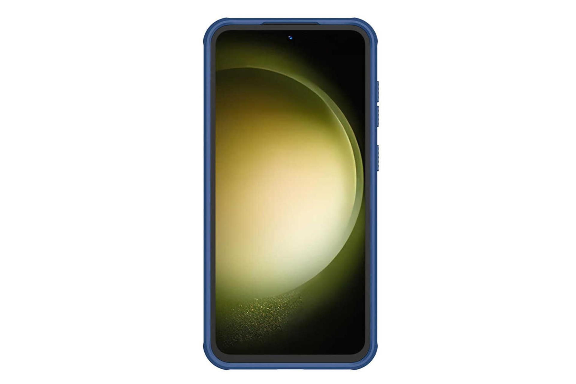 نمای بالای قاب گوشی نیلکین مدل Super Frosted Shield Pro مناسب سامسونگ Galaxy S23 FE رنگ آبی