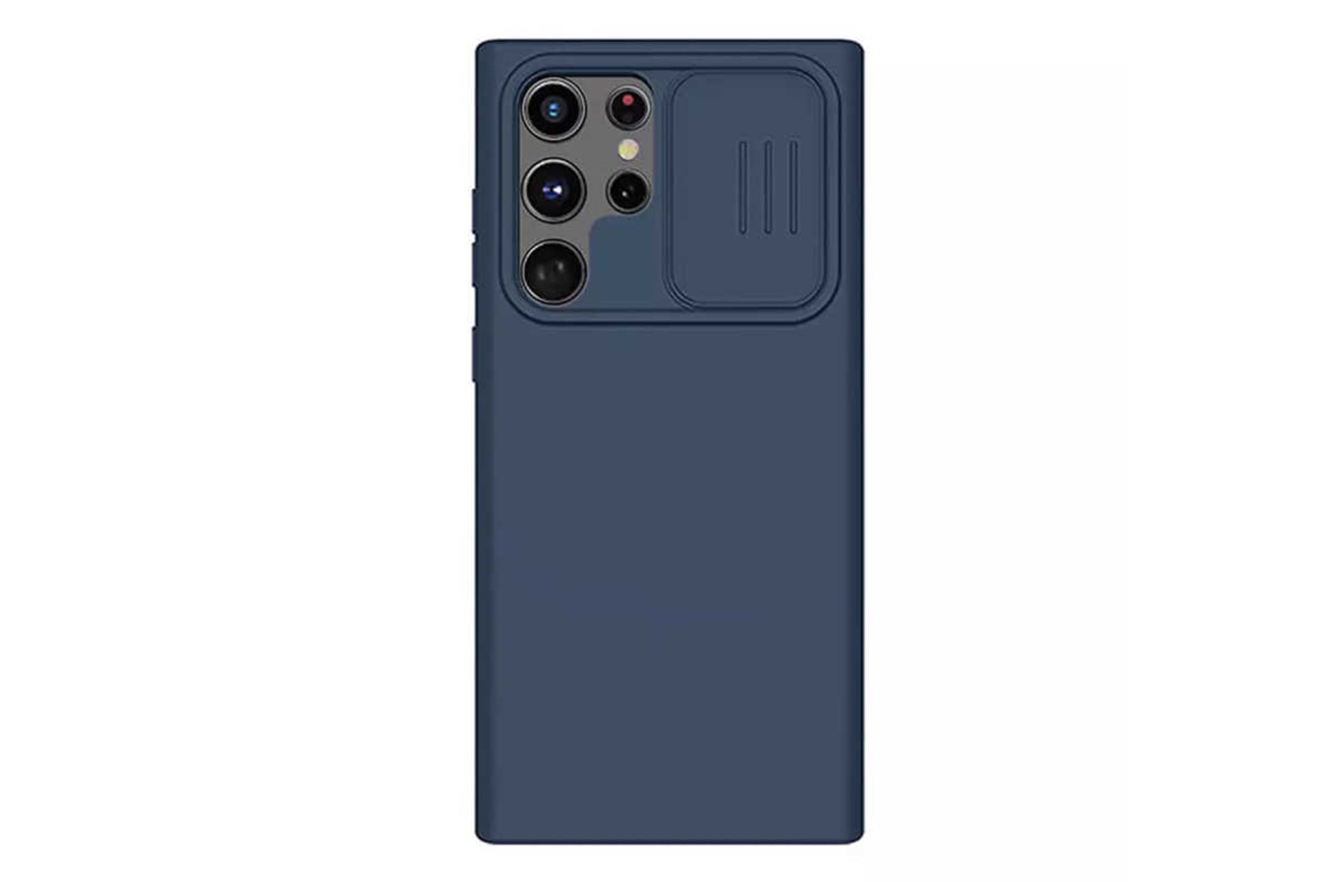 نمای پشت قاب گوشی نیلکین مدل CamShield Silky Silicon مناسب سامسونگ Galaxy S22 Ultra رنگ آبی