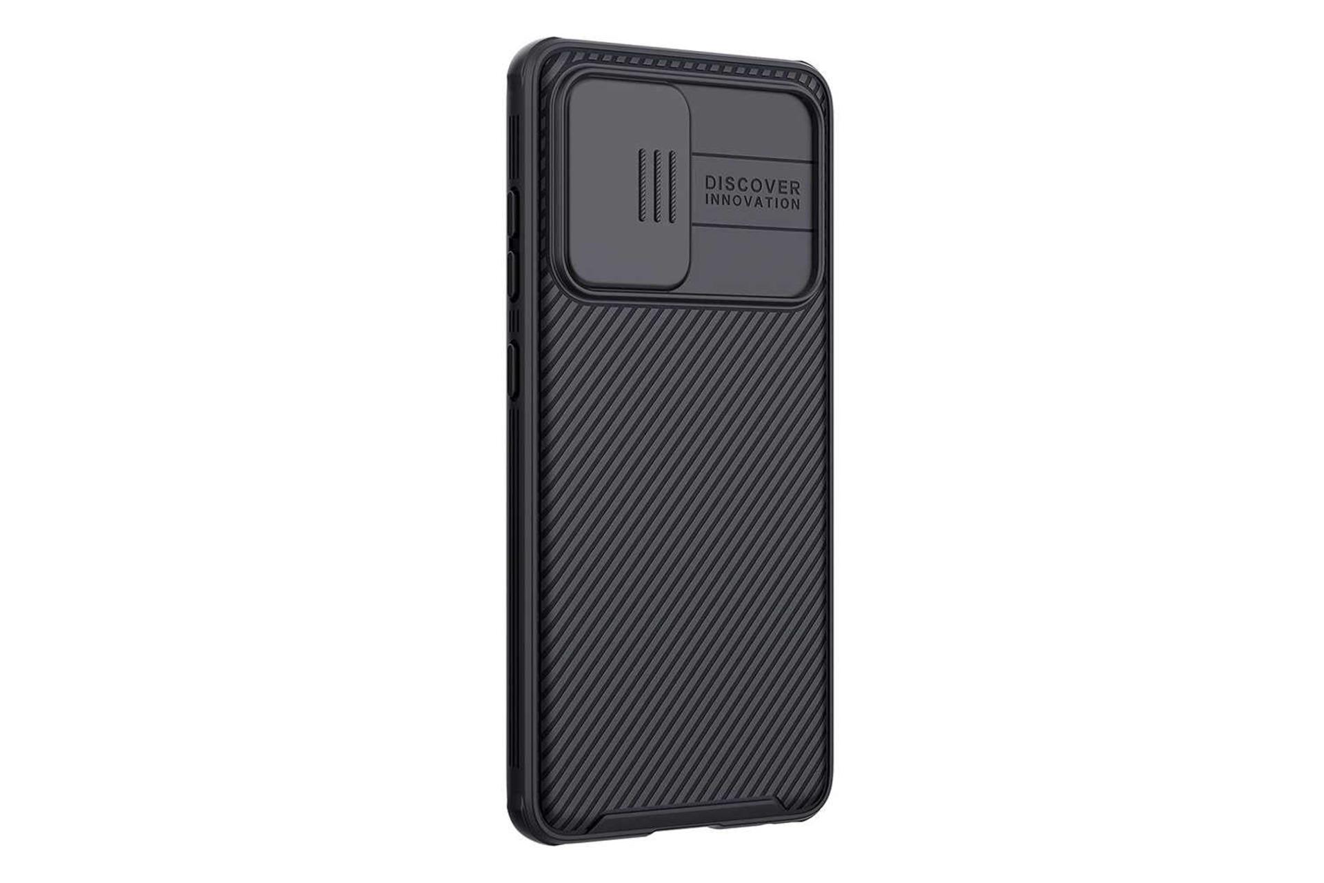 نمای سمت چپ قاب گوشی نیلکین مدل CamShield Pro مناسب سامسونگ Galaxy A52 4G / A52 5G رنگ مشکی