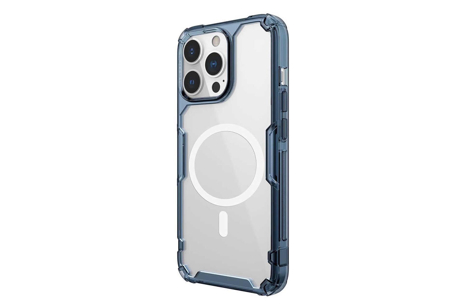 نمای سمت راست قاب گوشی نیلکین مدل Nature TPU Pro Magnetic مناسب اپل iPhone 13 Pro Max رنگ آبی