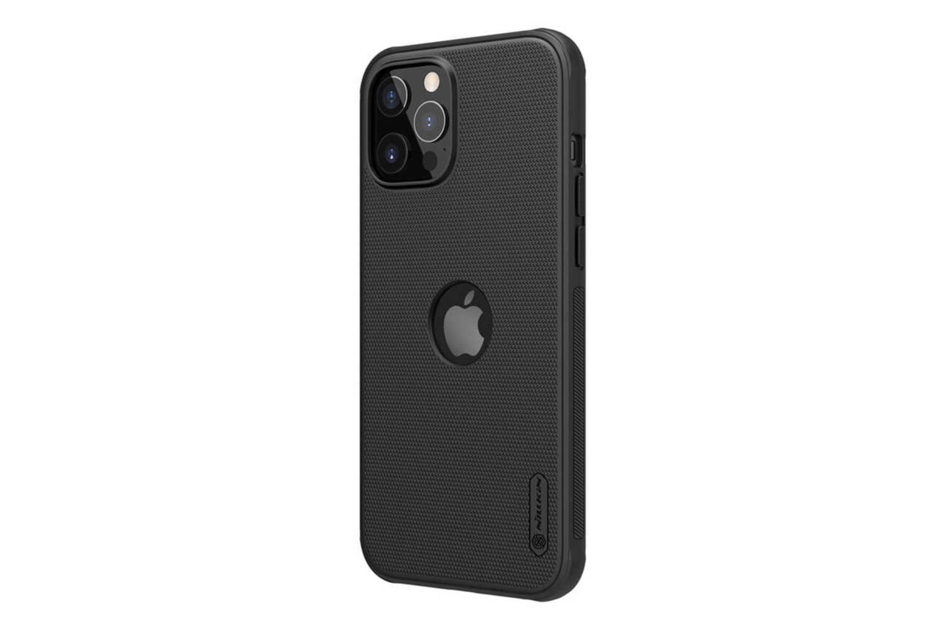 نمای سمت راست قاب گوشی نیلکین مدل Super Frosted Shield Pro Logo CutOut مناسب اپل iPhone 12 Pro / 12 رنگ مشکی