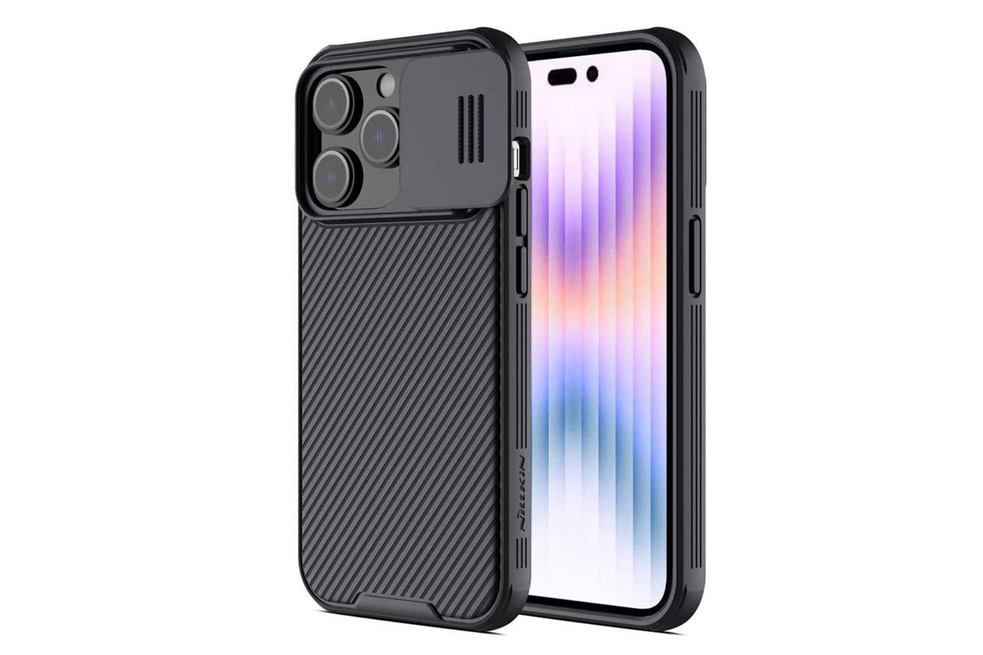 نمای سمت راست قاب گوشی نیلکین مدل CamShield Pro مناسب اپل iPhone 14 Pro رنگ مشکی