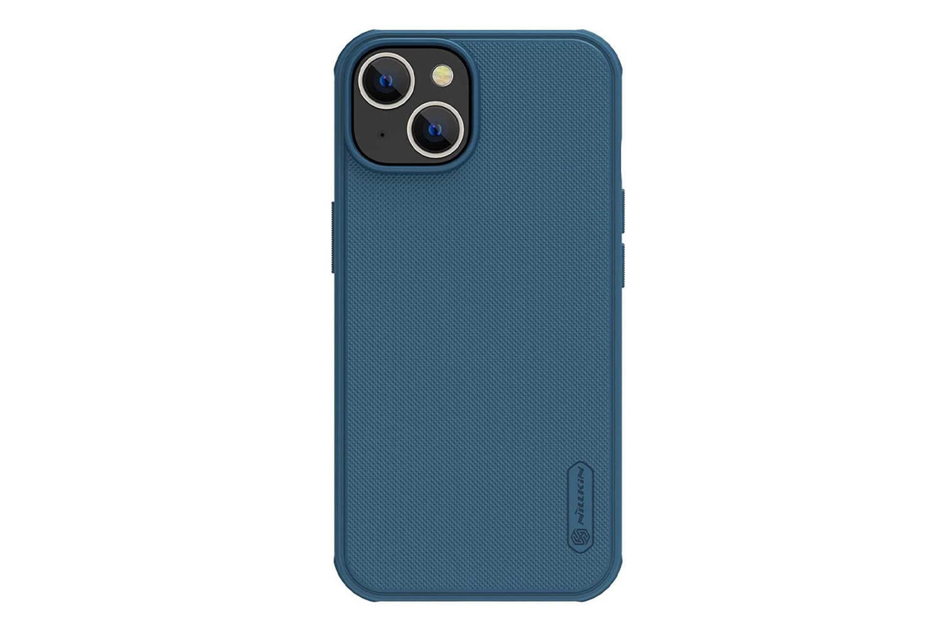 نمای پشت قاب گوشی نیلکین مدل Super Frosted Shield Pro مناسب اپل iPhone 14 / 13 رنگ آبی