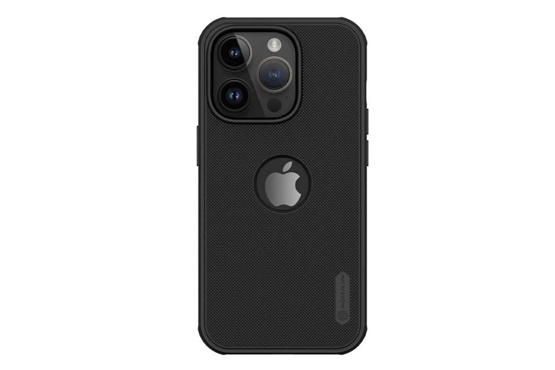 نمای پشت قاب گوشی نیلکین مدل Super Frosted Shield Pro Logo CutOut مناسب اپل iPhone 14 Pro Max رنگ مشکی