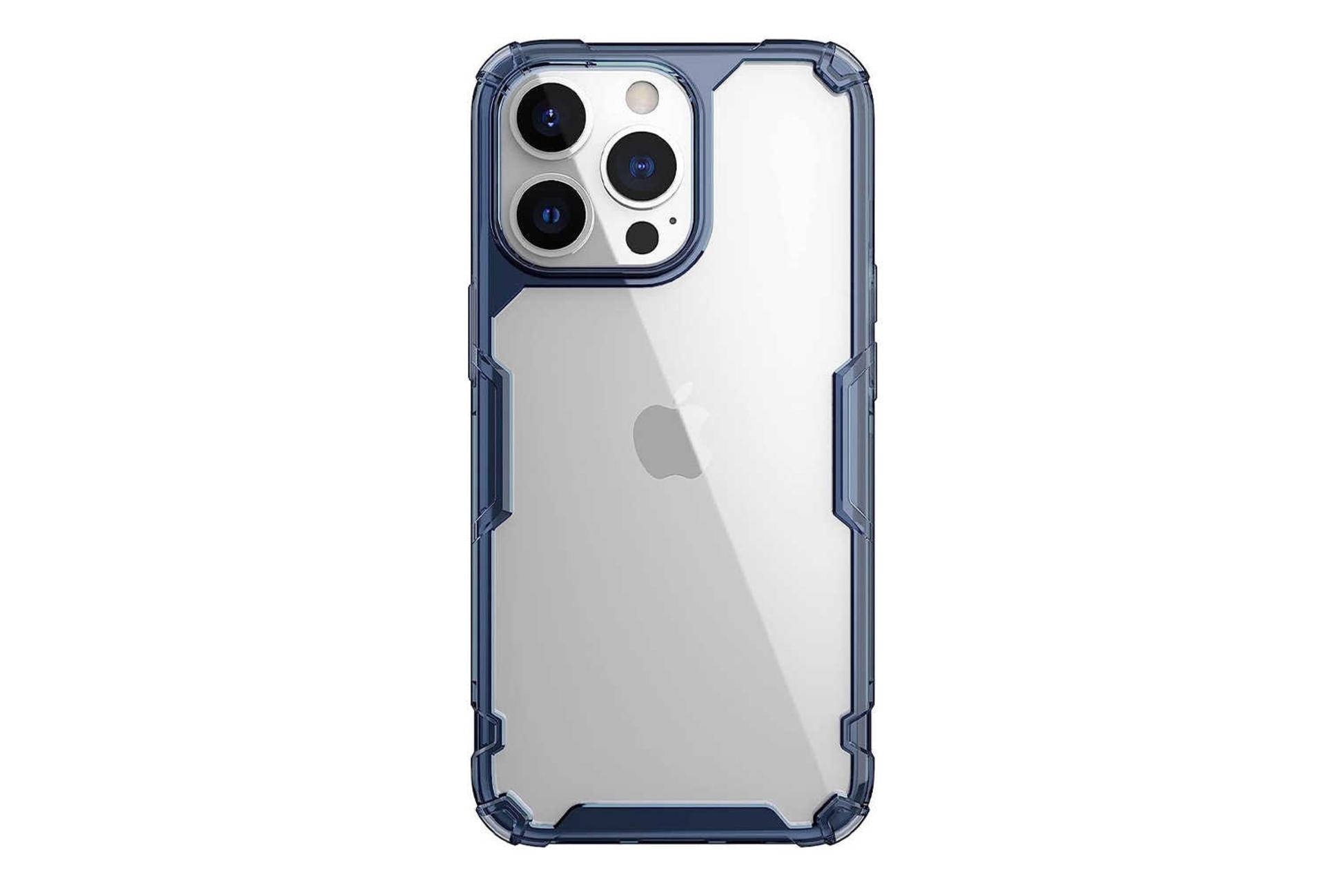 نمای پشت قاب گوشی نیلکین مدل Nature TPU Pro مناسب اپل iPhone 13 Pro رنگ آبی