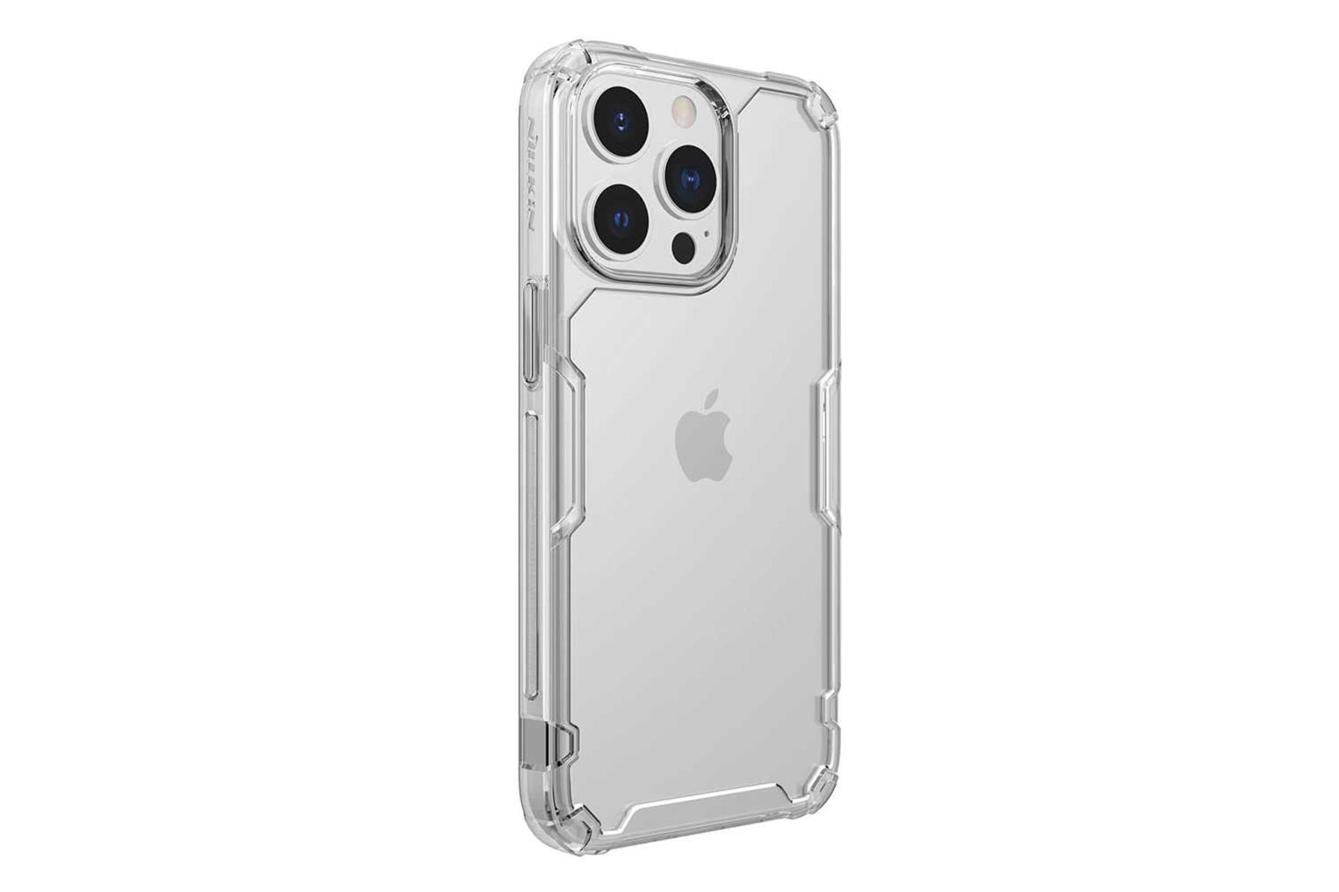 نمای سمت چپ قاب گوشی نیلکین مدل Nature TPU Pro مناسب اپل iPhone 13 Pro رنگ سفید