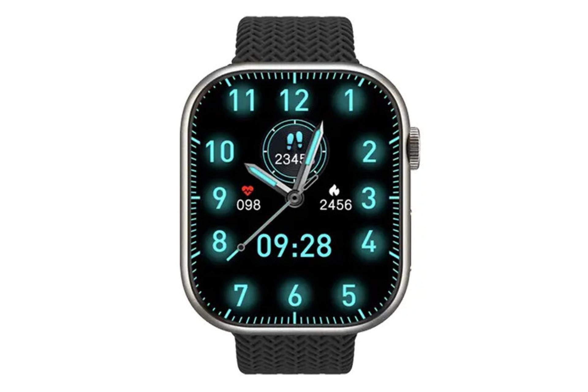 ساعت هوشمند هاینو تکو Haino Teko HK9 Pro Max با بند مشکی از نمای روبرو