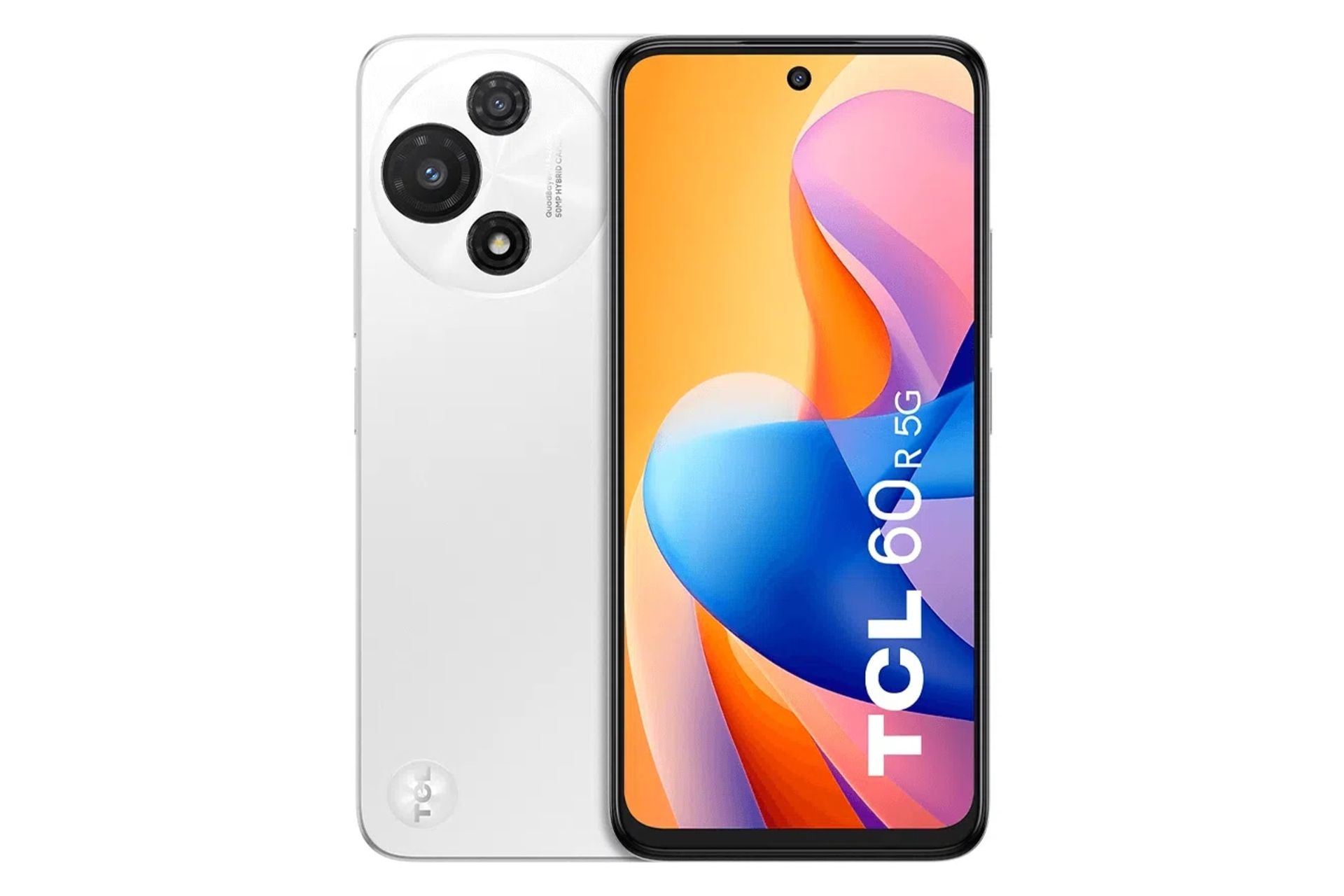 پنل جلو و پشت گوشی موبایل تی سی ال TCL 60R 5G سفید