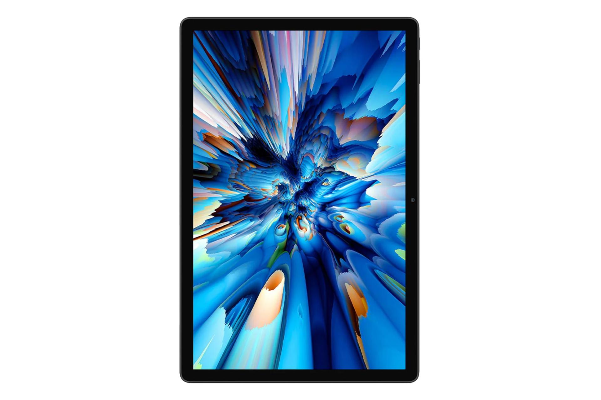 نمای پنل جلوی تبلت مگا 8 بلک ویو / Blackview Mega 8 با نمایش حاشیه‌های نمایشگر و دوربین سلفی