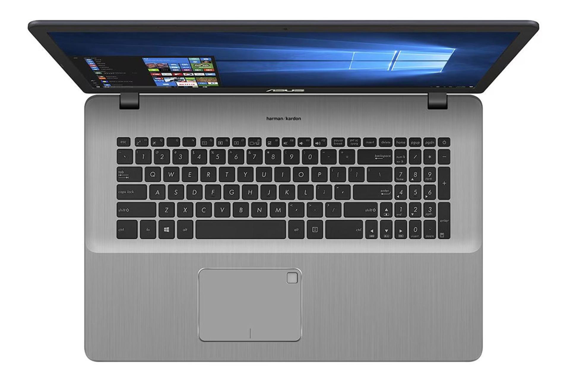 لپ تاپ ایسوس ASUS Vivobook Pro 17 N705UD نمای بالا و کیبورد