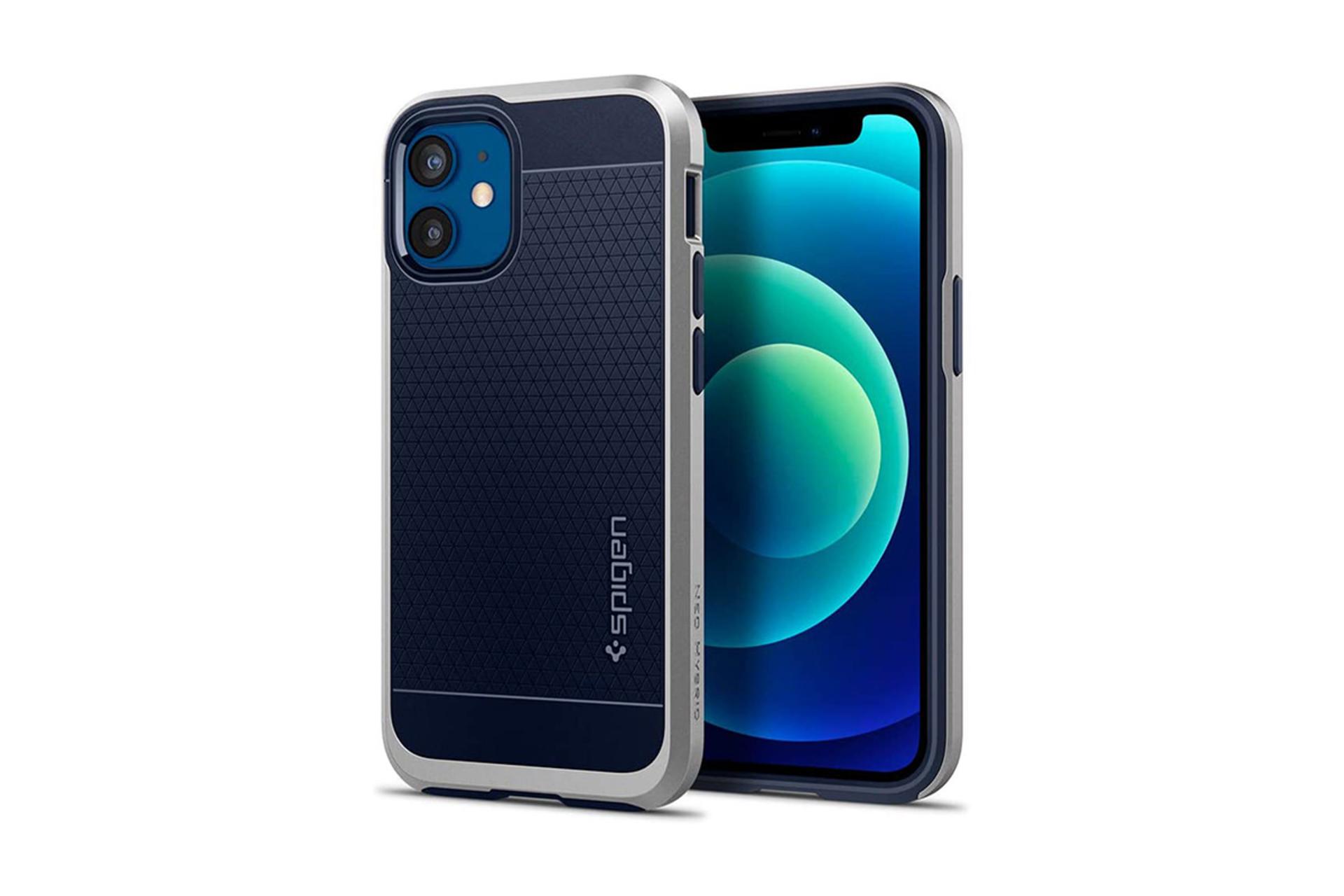 قاب گوشی اسپیگن Spigen Neo Hybrid Apple iPhone 12 Mini رنگ نقره ای