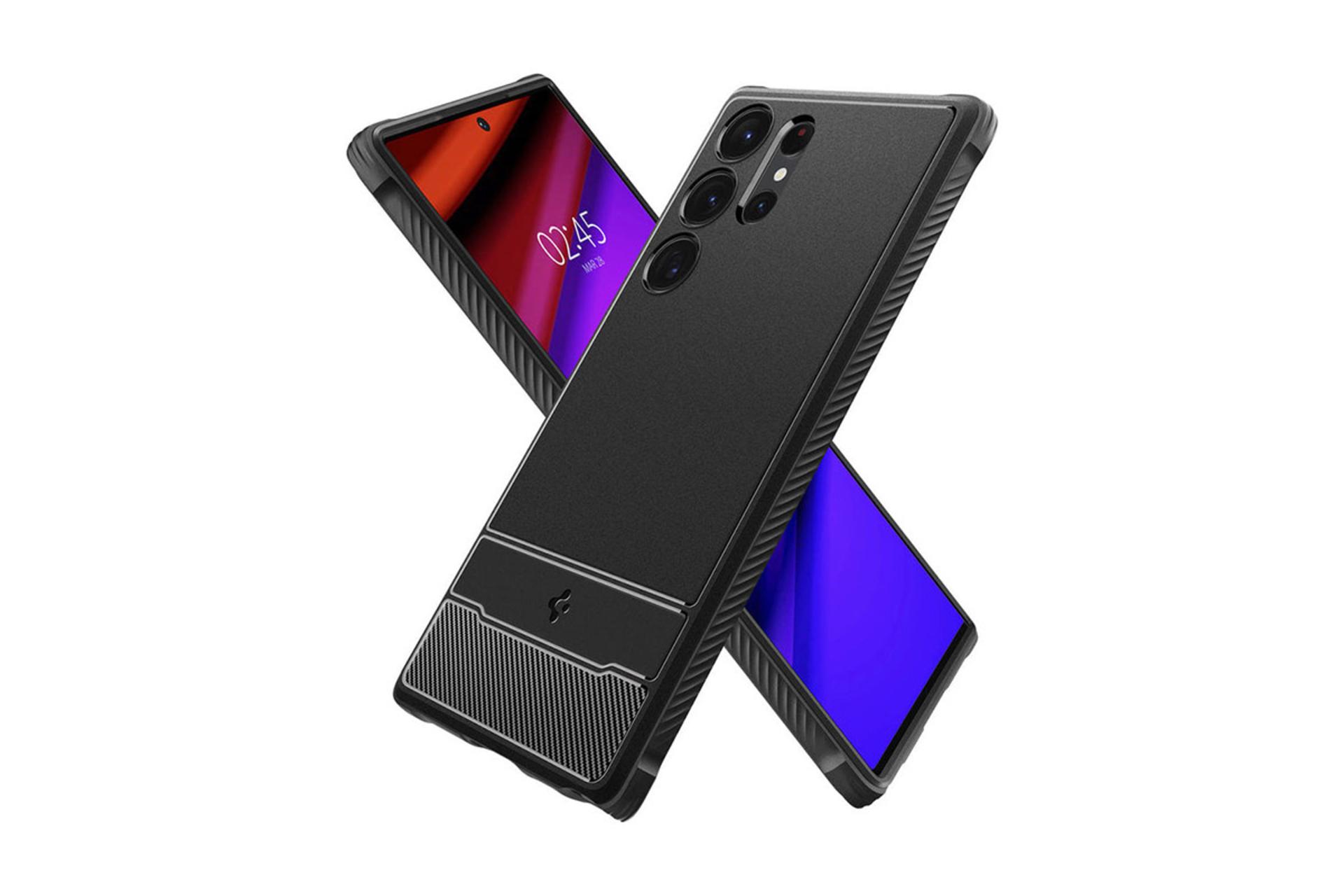 قاب گوشی اسپیگن Spigen Rugged Armor Samsung Galaxy S23 Ultra روی گوشی