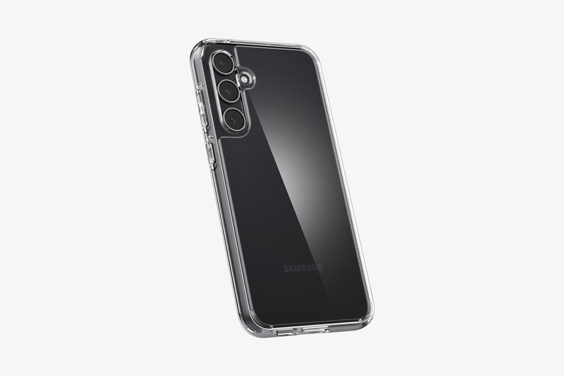 قاب گوشی اسپیگن Spigen Ultra Hybrid Samsung Galaxy S23 FE نمای جانبی و پشت روی گوشی