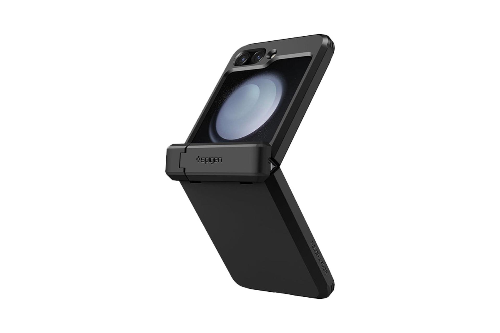 قاب گوشی اسپیگن Spigen Tough Armor Pro Samsung Galaxy Z Flip5 نمای پشت و جانبی
