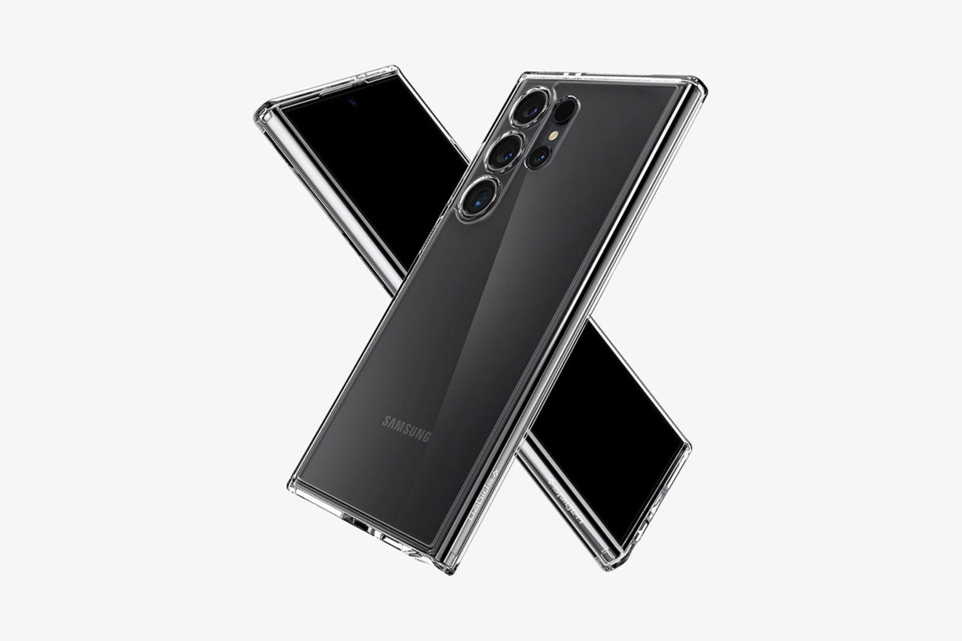 قاب گوشی اسپیگن Spigen Ultra Hybrid Samsung Galaxy S24 Ultra شفاف روی گوشی