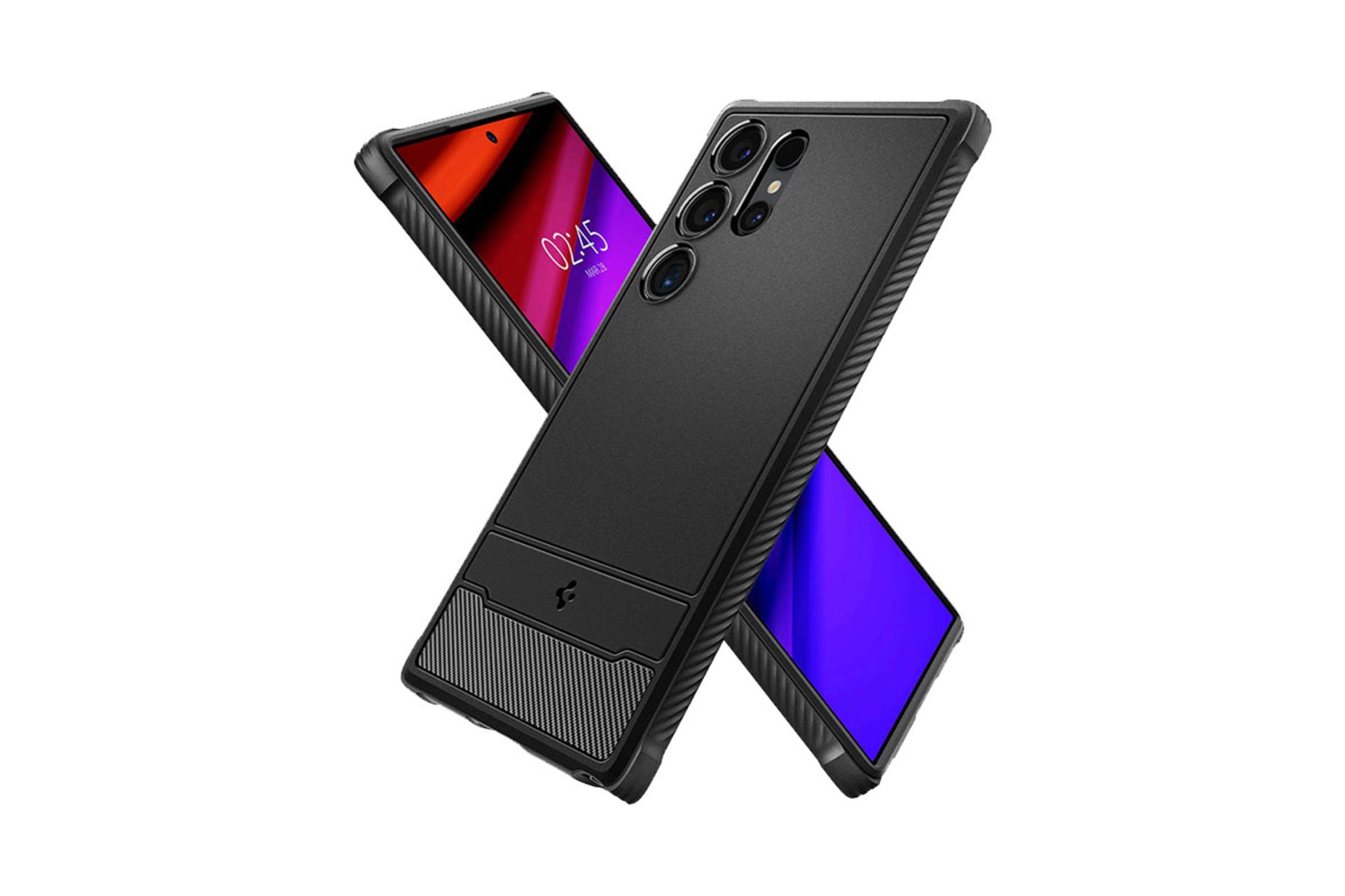 قاب گوشی اسپیگن Spigen Rugged Armor Samsung Galaxy S24 Ultra روی گوشی