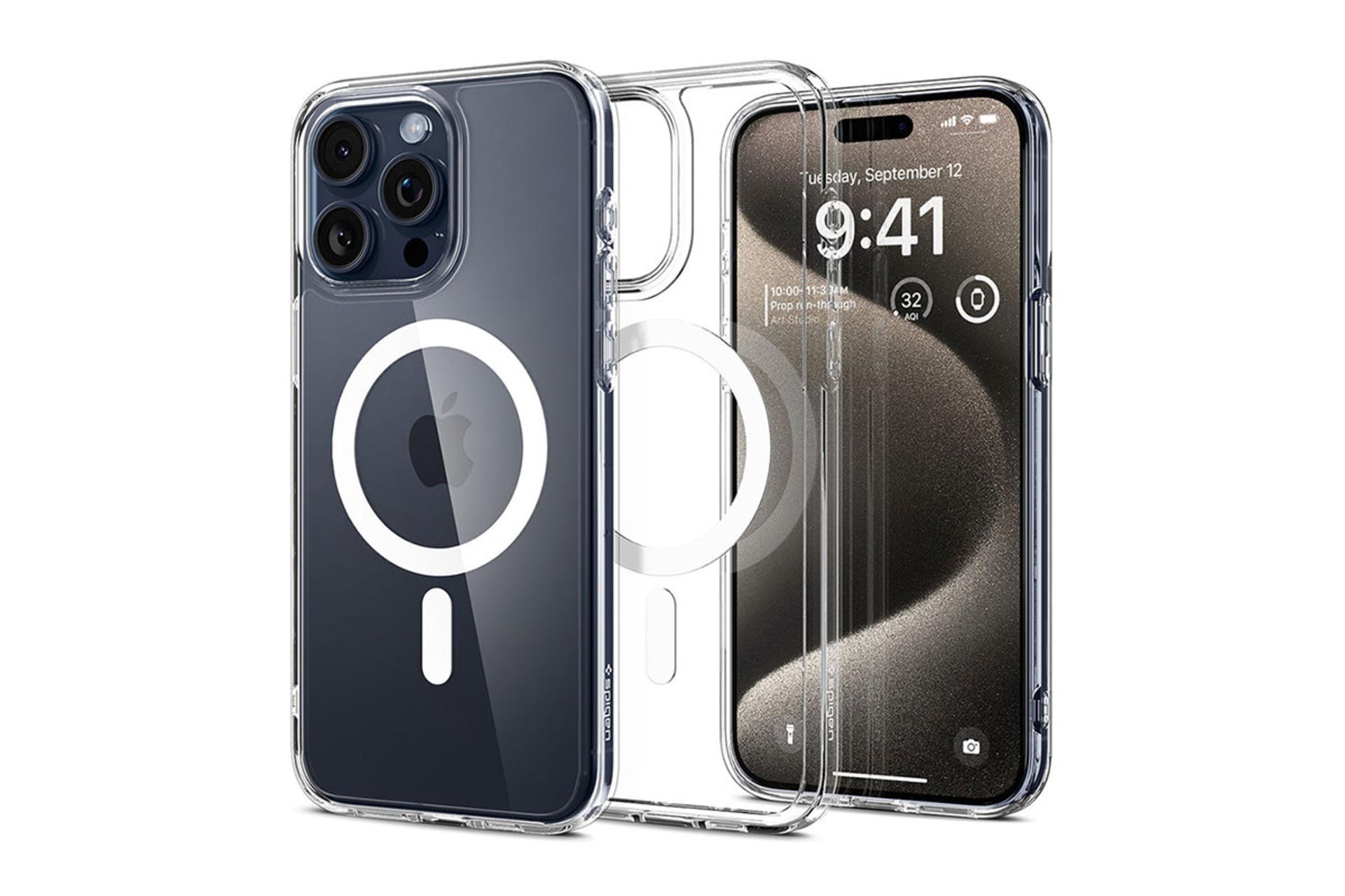قاب گوشی اسپیگن Spigen Ultra Hybrid MagFit Apple iPhone 15 Pro Max روی گوشی