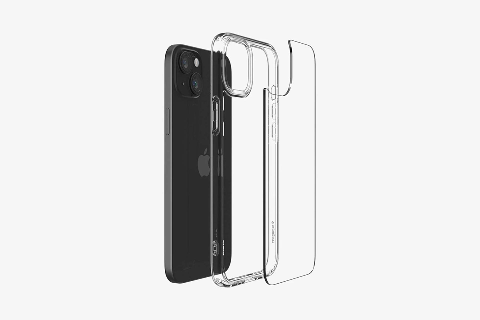 قاب گوشی اسپیگن Spigen Ultra Crystal Apple iPhone 15 نمای جانبی و پشت