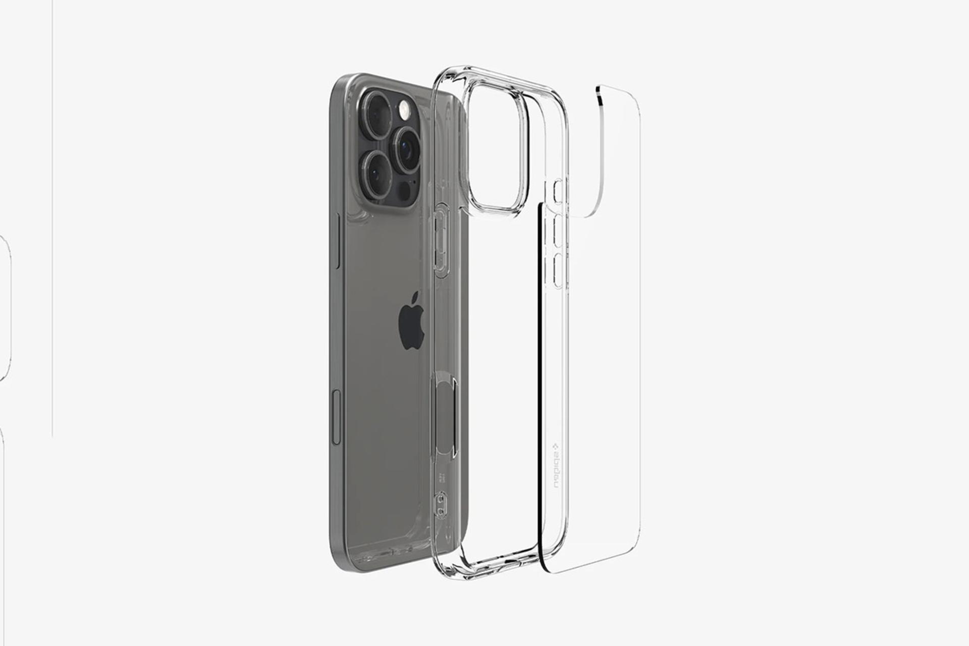 قاب گوشی اسپیگن Spigen Ultra Hybrid Apple iPhone 16 Pro نمای پشت و جانبی
