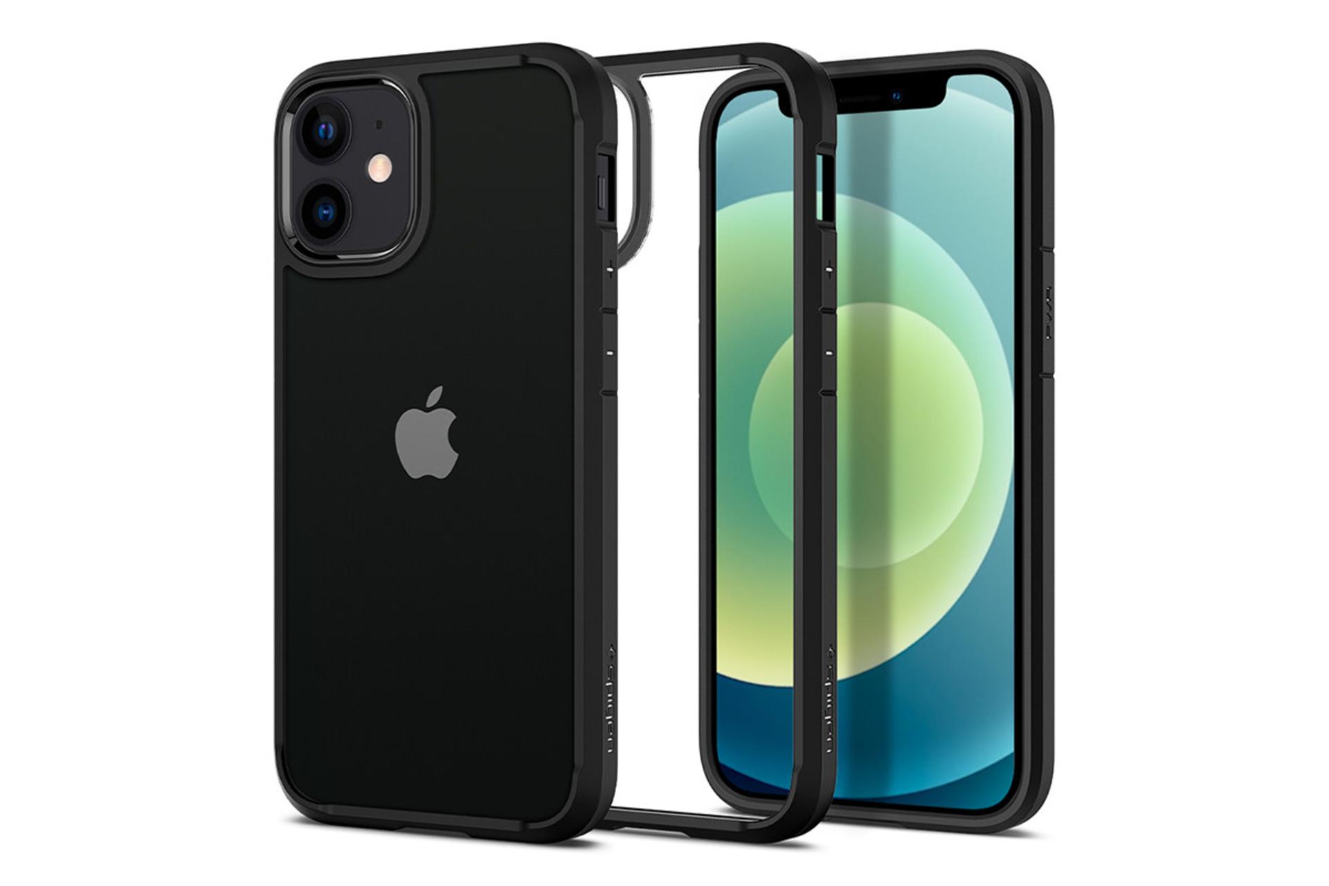 قاب گوشی اسپیگن Spigen Crystal Hybrid Apple iPhone 12 Pro نمای پشت و جانبی