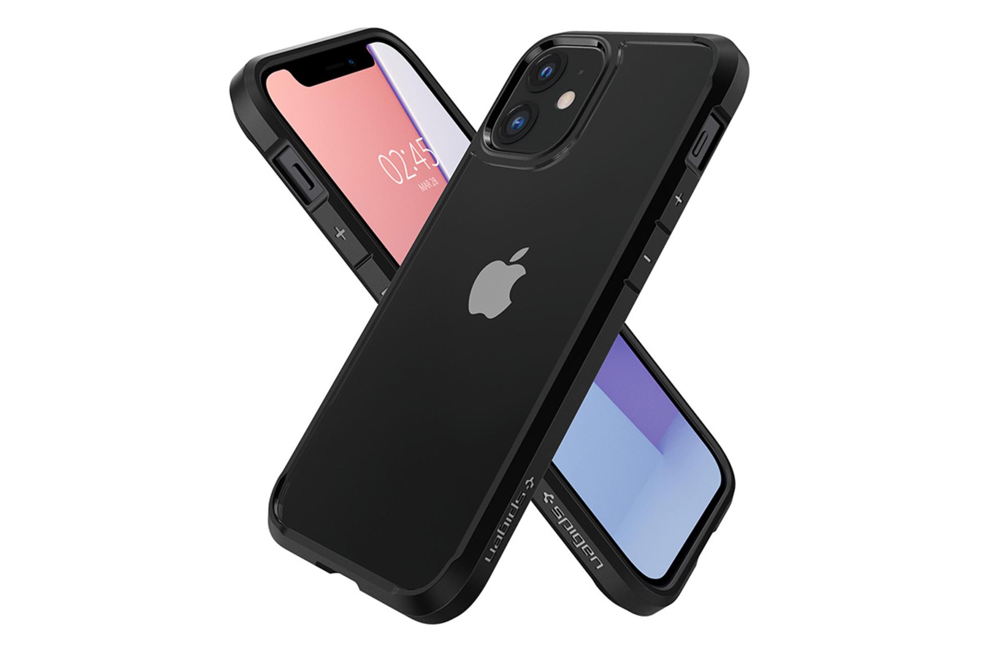 قاب گوشی اسپیگن Spigen Crystal Hybrid Apple iPhone 12 Pro نمای روی گوشی