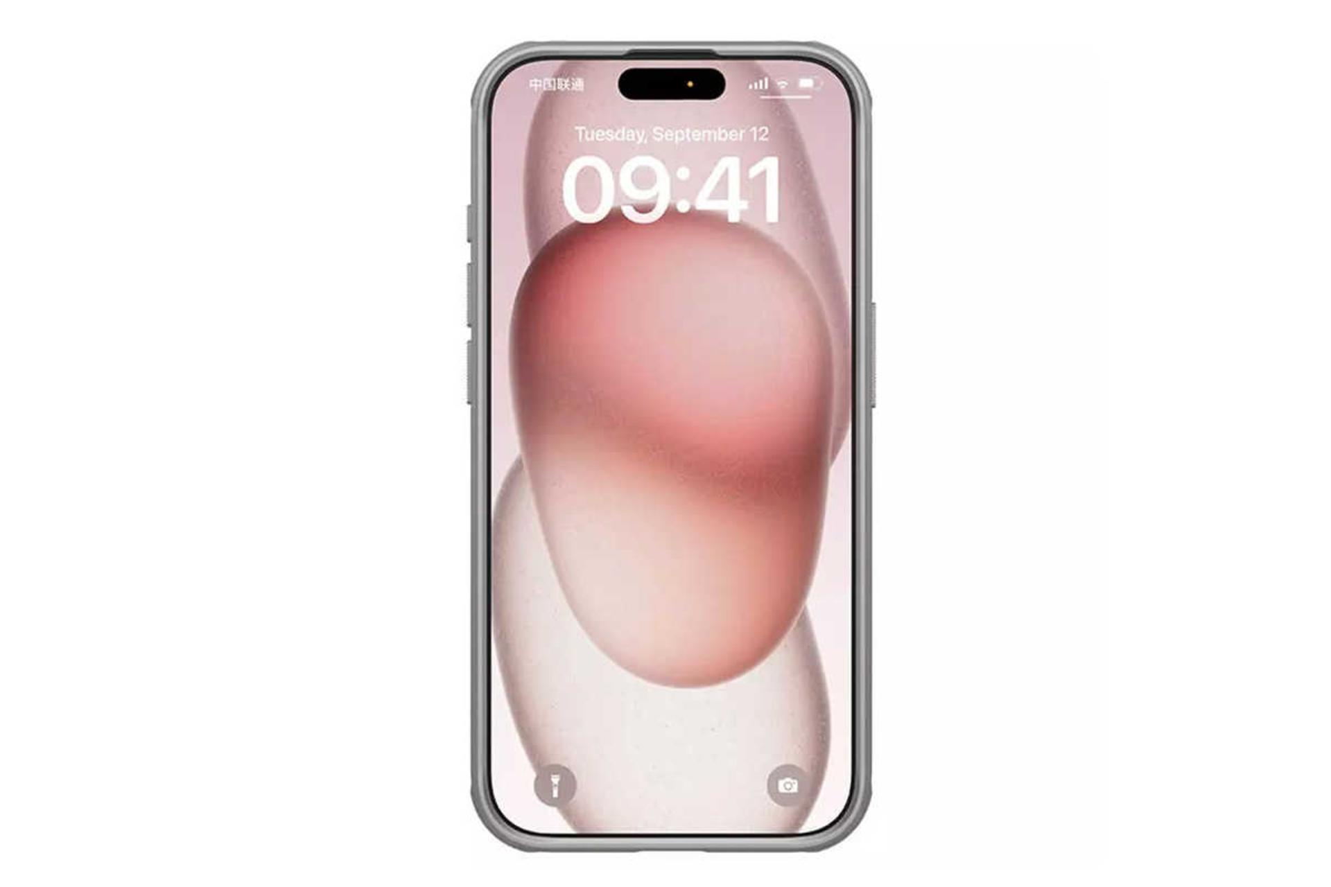 نمای بالای قاب گوشی نیلکین مدل Super Frosted Shield Pro Logo CutOut مناسب اپل iPhone 15 Pro Max