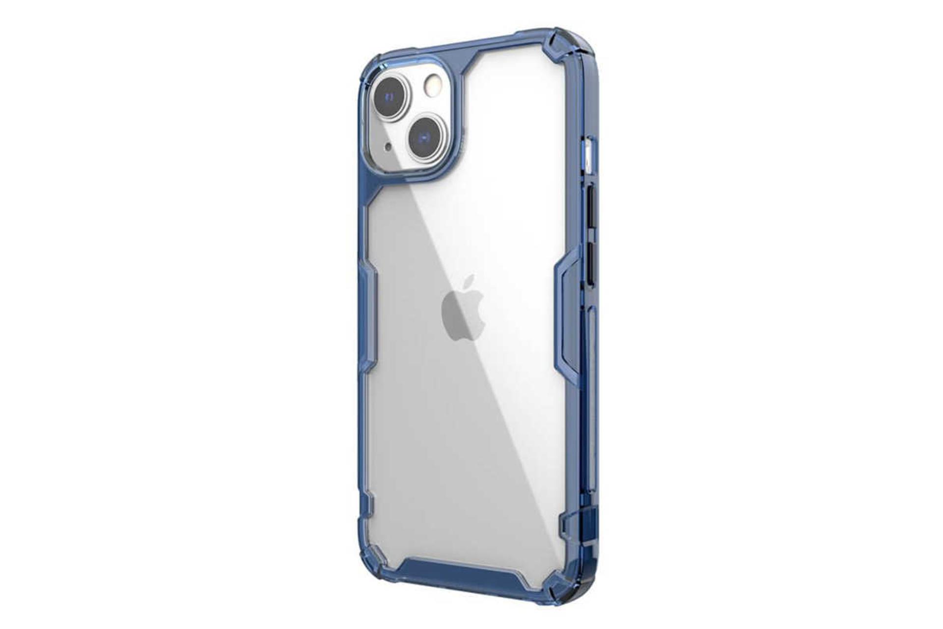 نمای سمت چپ قاب گوشی نیلکین مدل Nature TPU Pro مناسب اپل iPhone 13 رنگ آبی