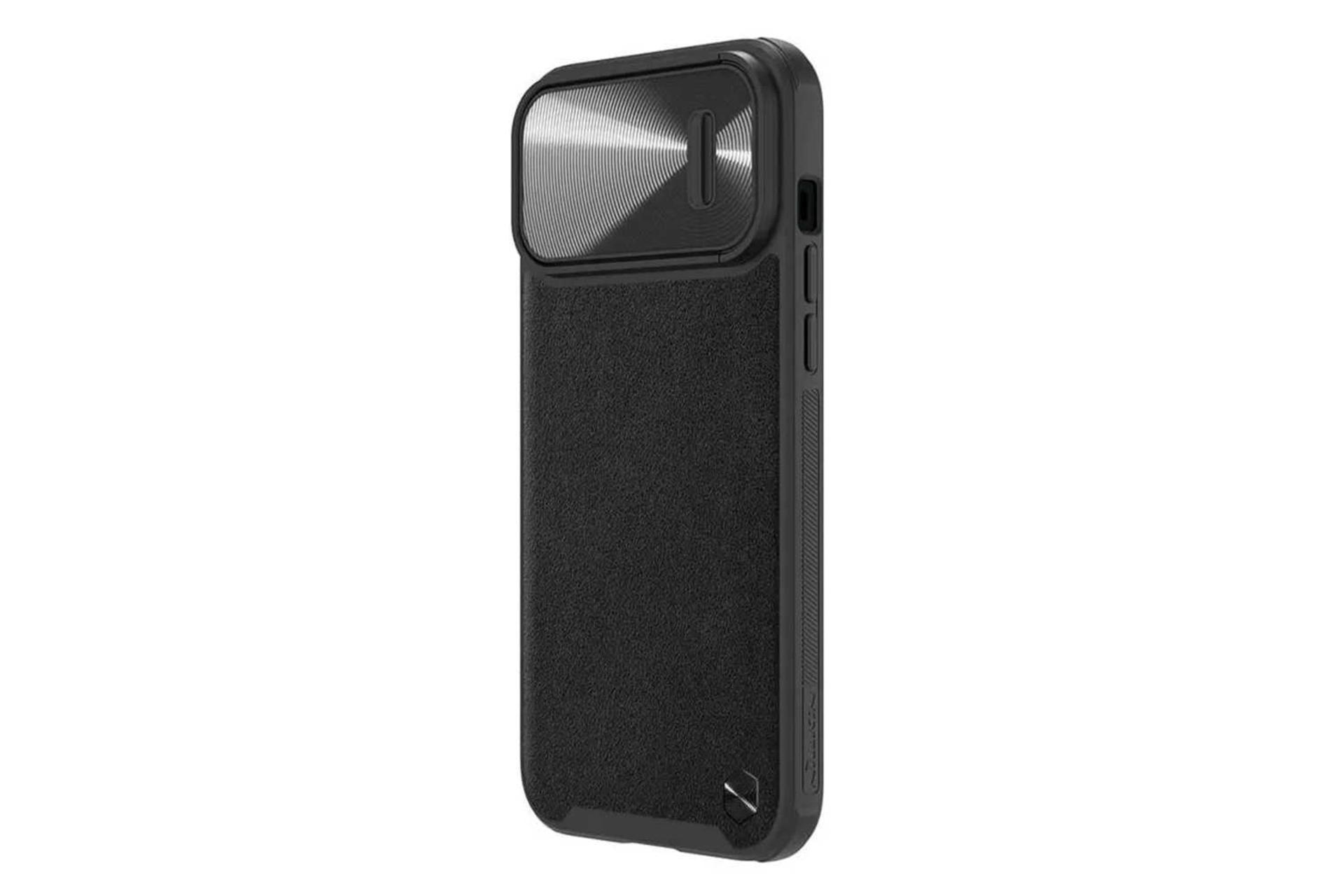 نمای سمت راست قاب گوشی نیلکین مدل CamShield Leather S مناسب اپل iPhone 14 Pro Max رنگ مشکی