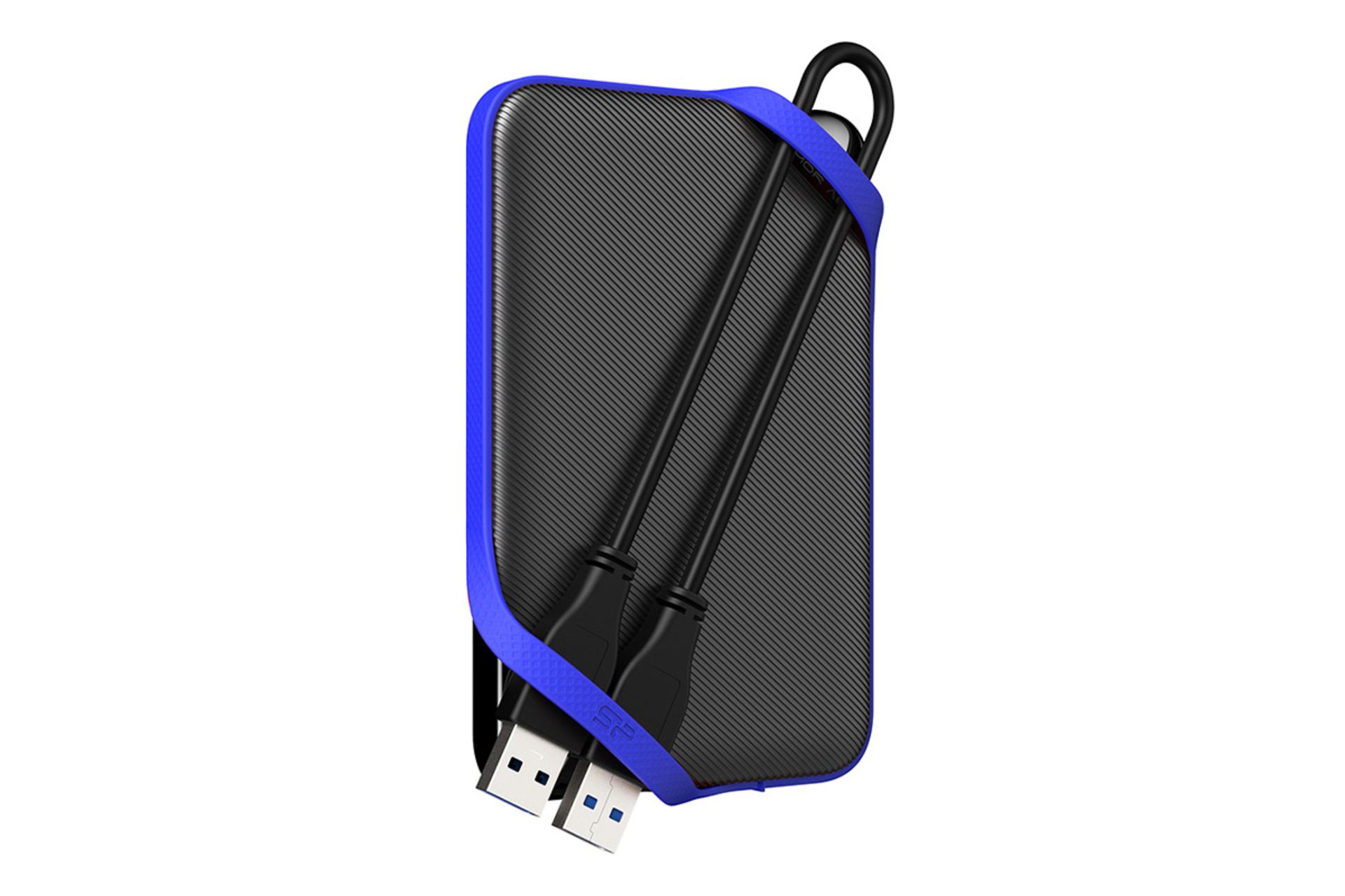 نمای پشتی هارد دیسک سیلیکون پاور Silicon Power A62 Game Drive 2.5 Inch 1TB به همراه کابل اتصال