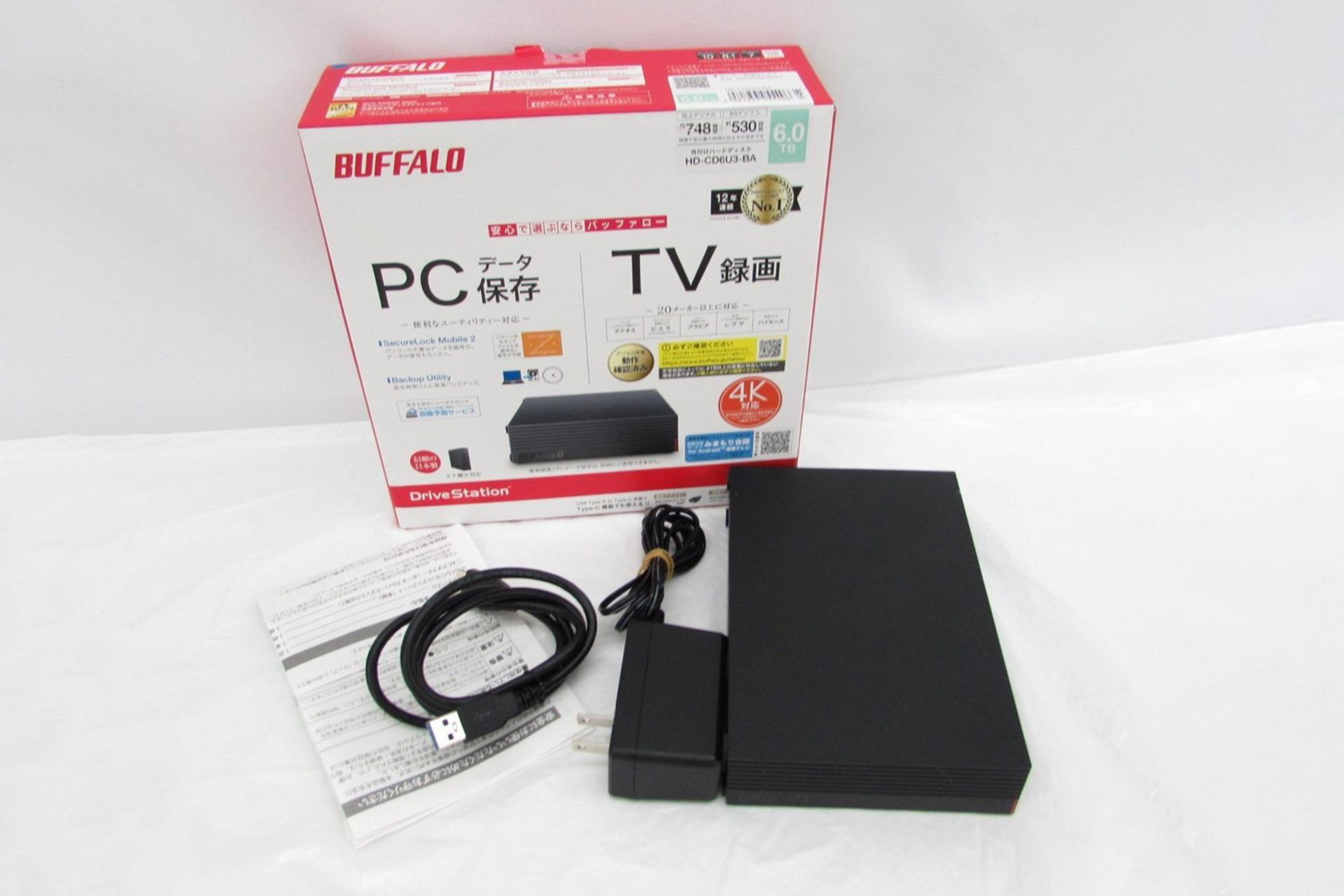 هارد دیسک بوفالو Buffalo HD-CD6U3-BA 2.5 Inch 6TB با جعبه و اقلام همراه