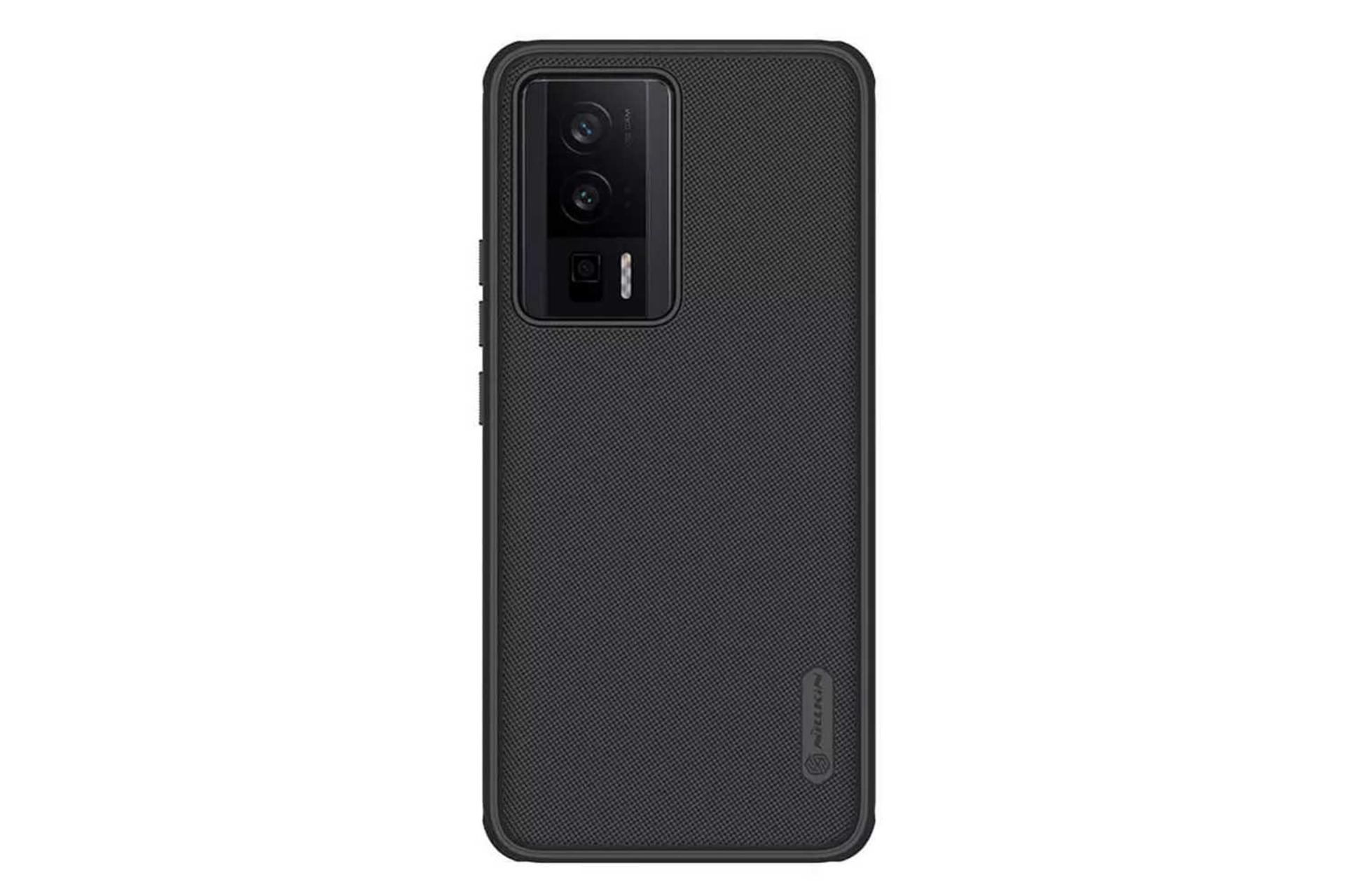 نمای بالای قاب گوشی نیلکین مدل Super Frosted Shield Pro مناسب شیائومی Poco F5 Pro رنگ مشکی