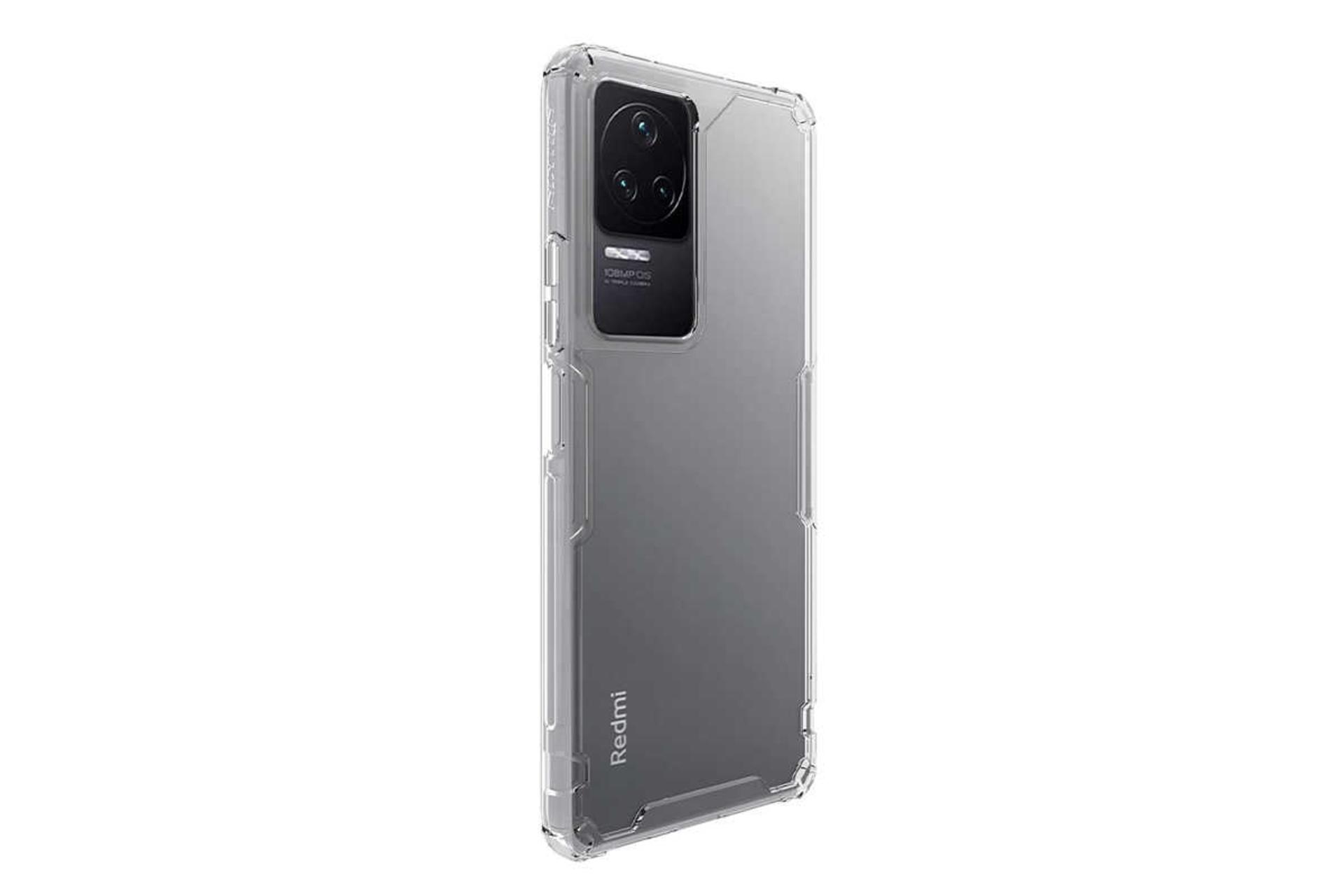 نمای سمت چپ قاب گوشی نیلکین مدل Nature TPU Pro مناسب شیائومی Redmi K40S / Poco F4 رنگ سفید