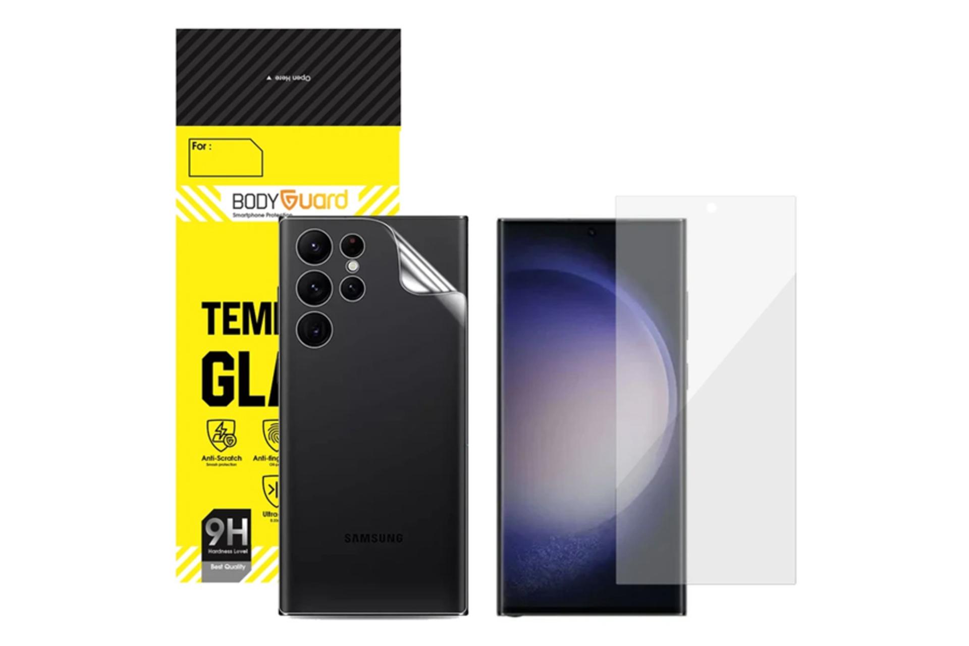 محافظ صفحه نمایش گوشی بادیگارد مدل مات HydroGel مناسب سامسونگ Galaxy S23 Ultra به همراه محافظ پشت گوشی