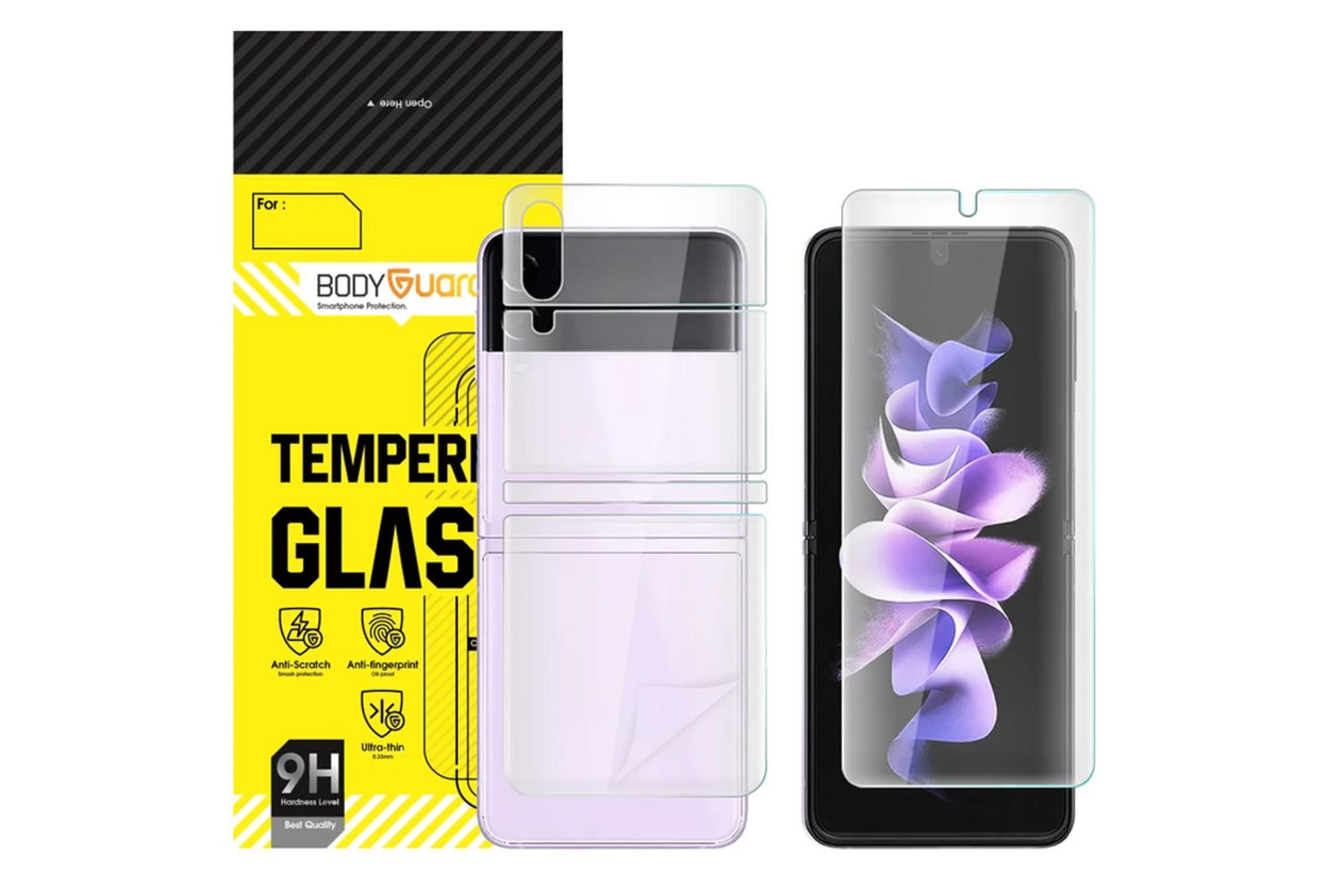 محافظ صفحه نمایش گوشی بادیگارد مدل مات HydroGel مناسب سامسونگ Galaxy Z Flip3 به همراه محافظ پشت گوشی