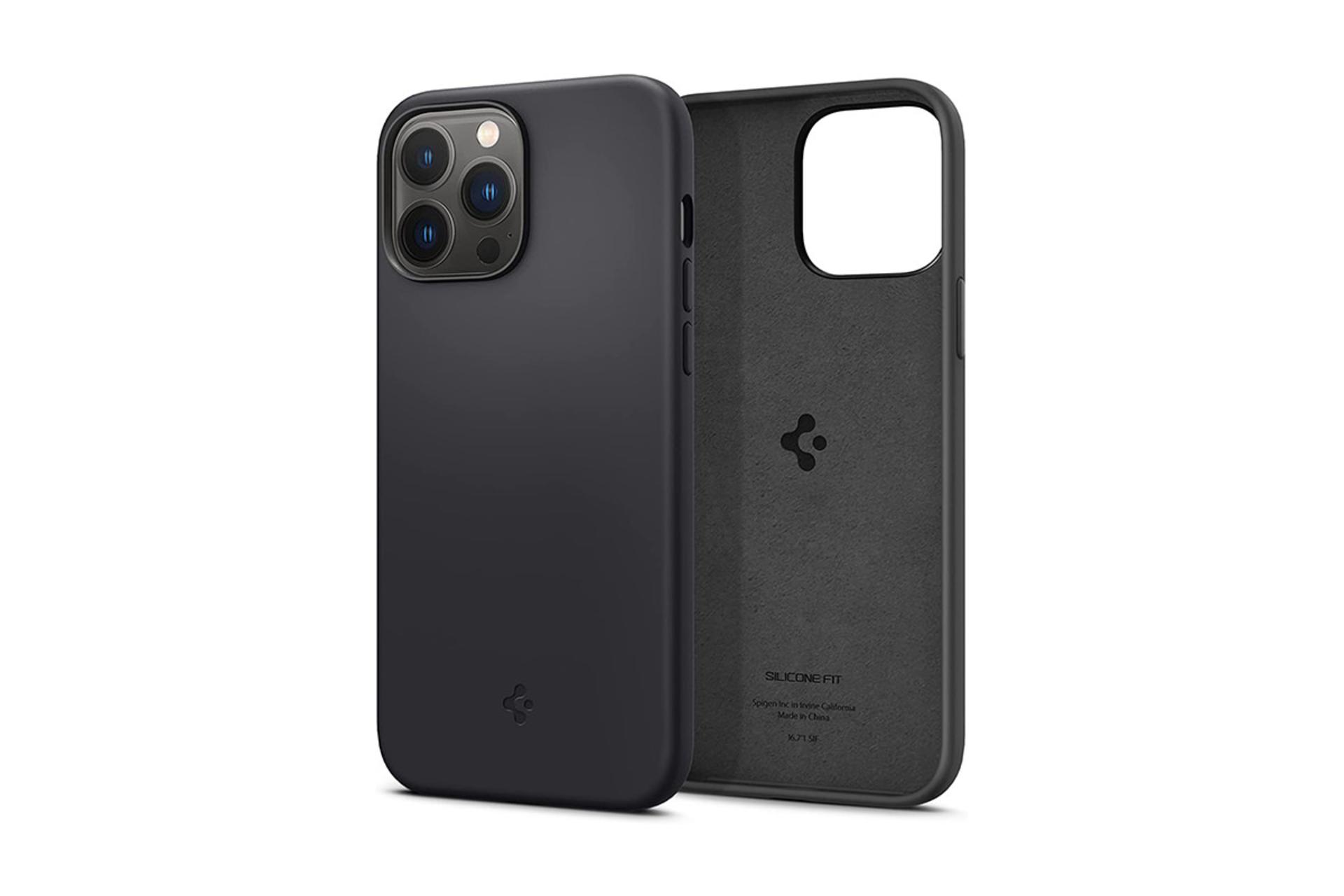 قاب گوشی اسپیگن Spigen Silicone Fit Apple iPhone 13 Pro Max رنگ مشکی