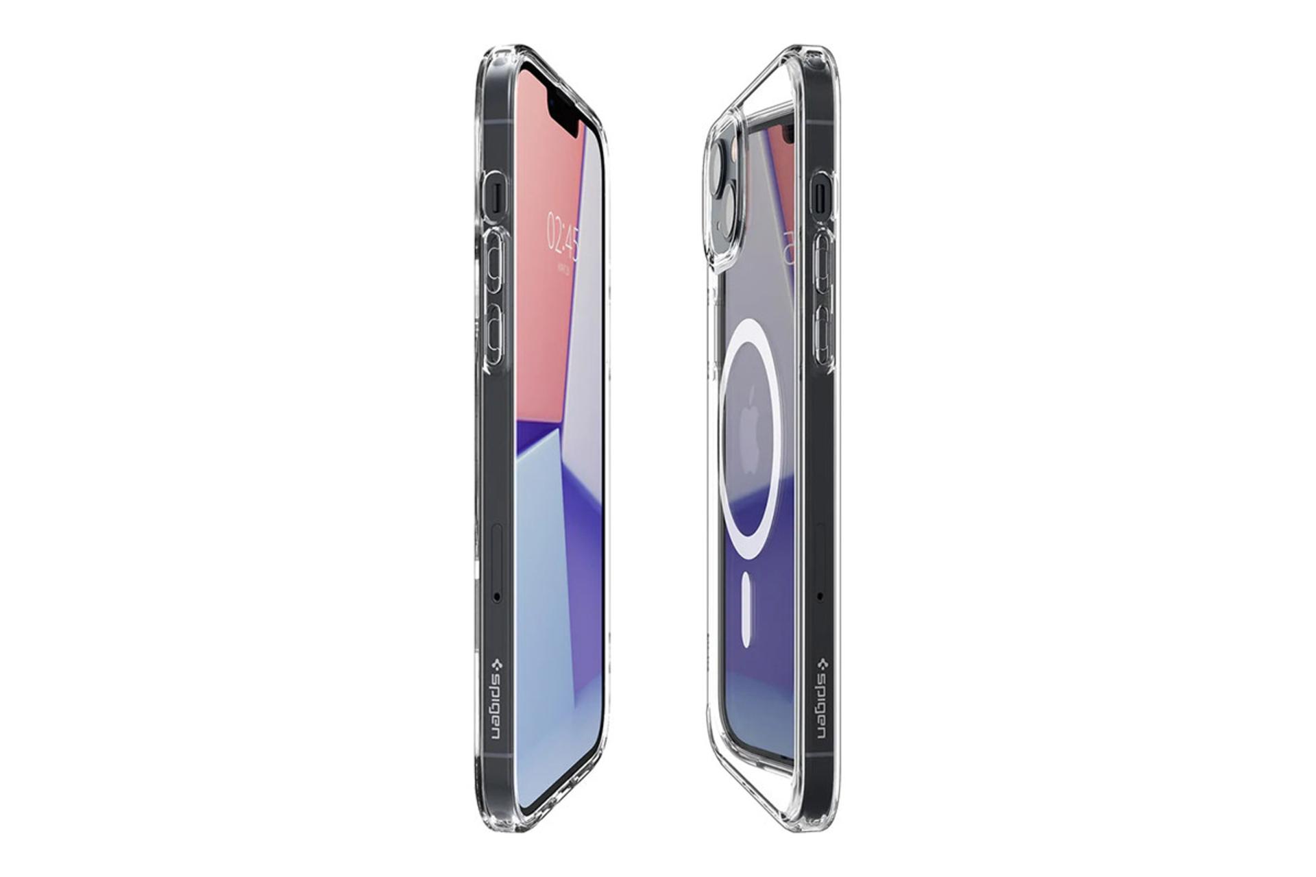 قاب گوشی اسپیگن Spigen Ultra Hybrid MagFit Apple iPhone 14 نمای جانبی روی گوشی
