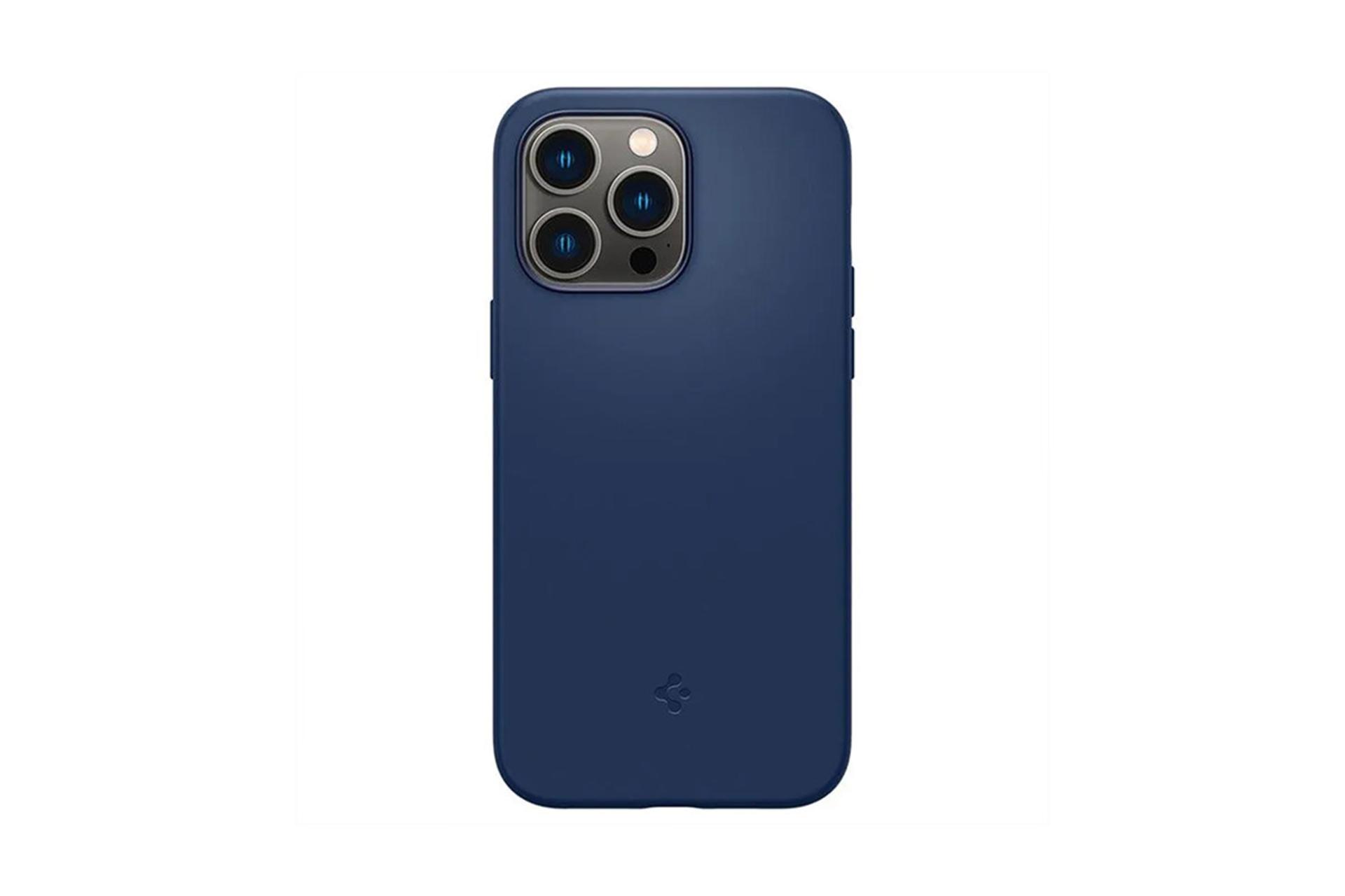 قاب گوشی اسپیگن Spigen Silicone Fit MagFit Apple iPhone 14 Pro Max رنگ آبی نمای پشت
