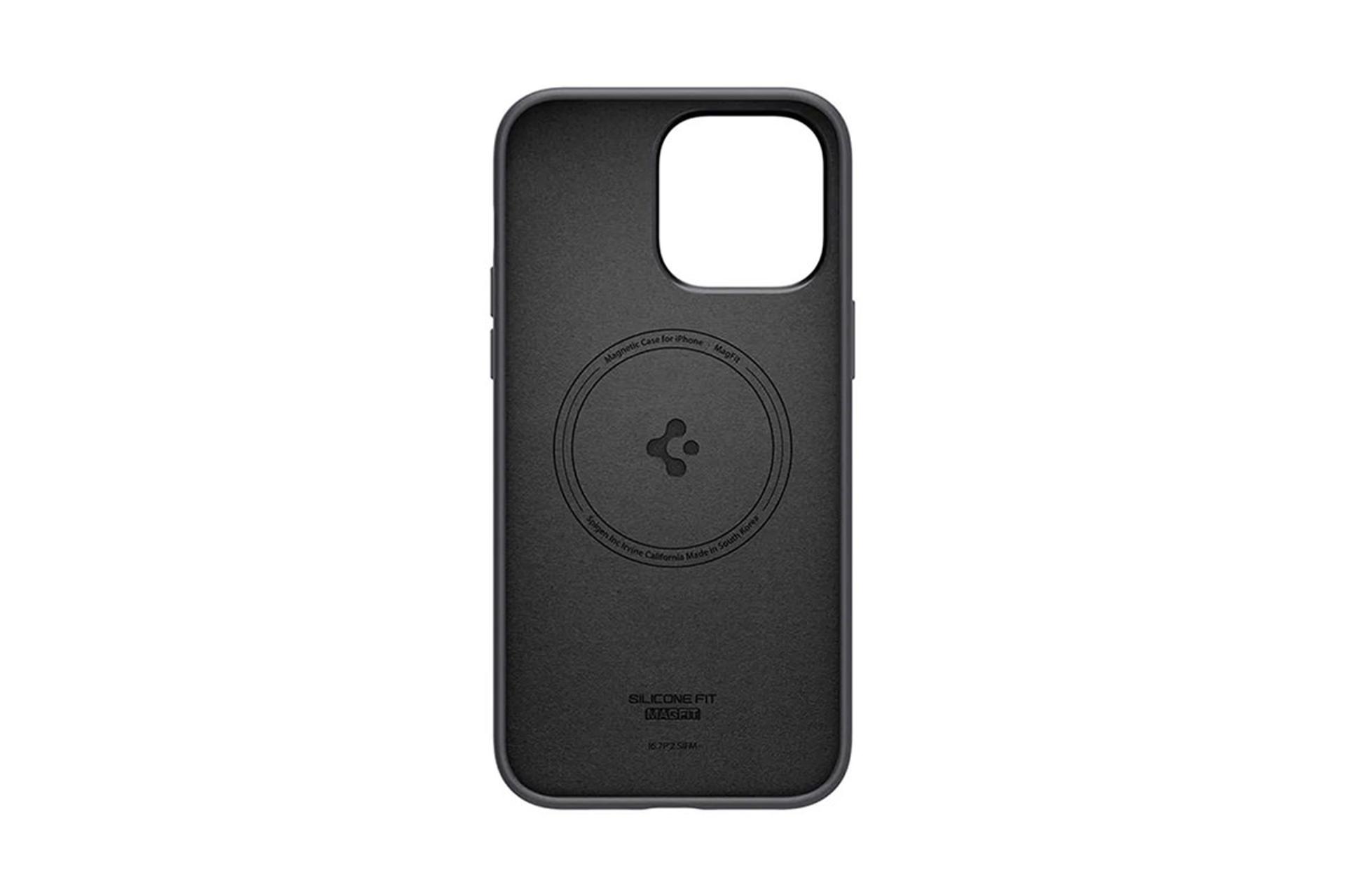 قاب گوشی اسپیگن Spigen Silicone Fit MagFit Apple iPhone 14 Pro Max رنگ مشکی نمای داخل