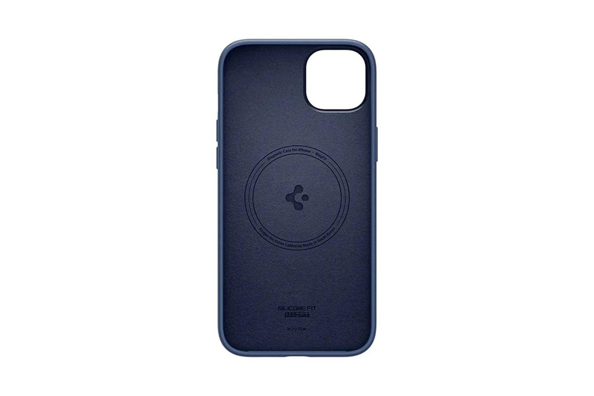 قاب گوشی اسپیگن Spigen Silicone Fit MagFit Apple iPhone 14 Plus رنگ آبی نمای داخل