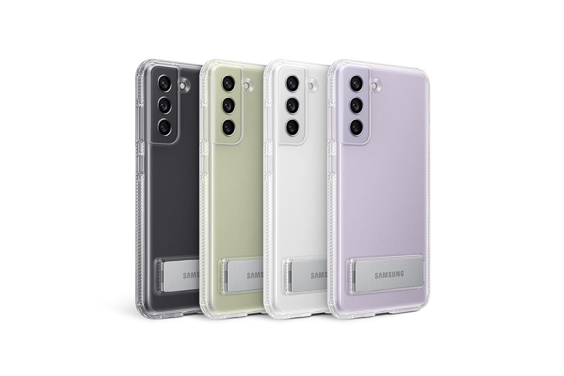 قاب گوشی سامسونگ Samsung Clear Standing For Samsung Galaxy S21 FE 5G روی گوشی