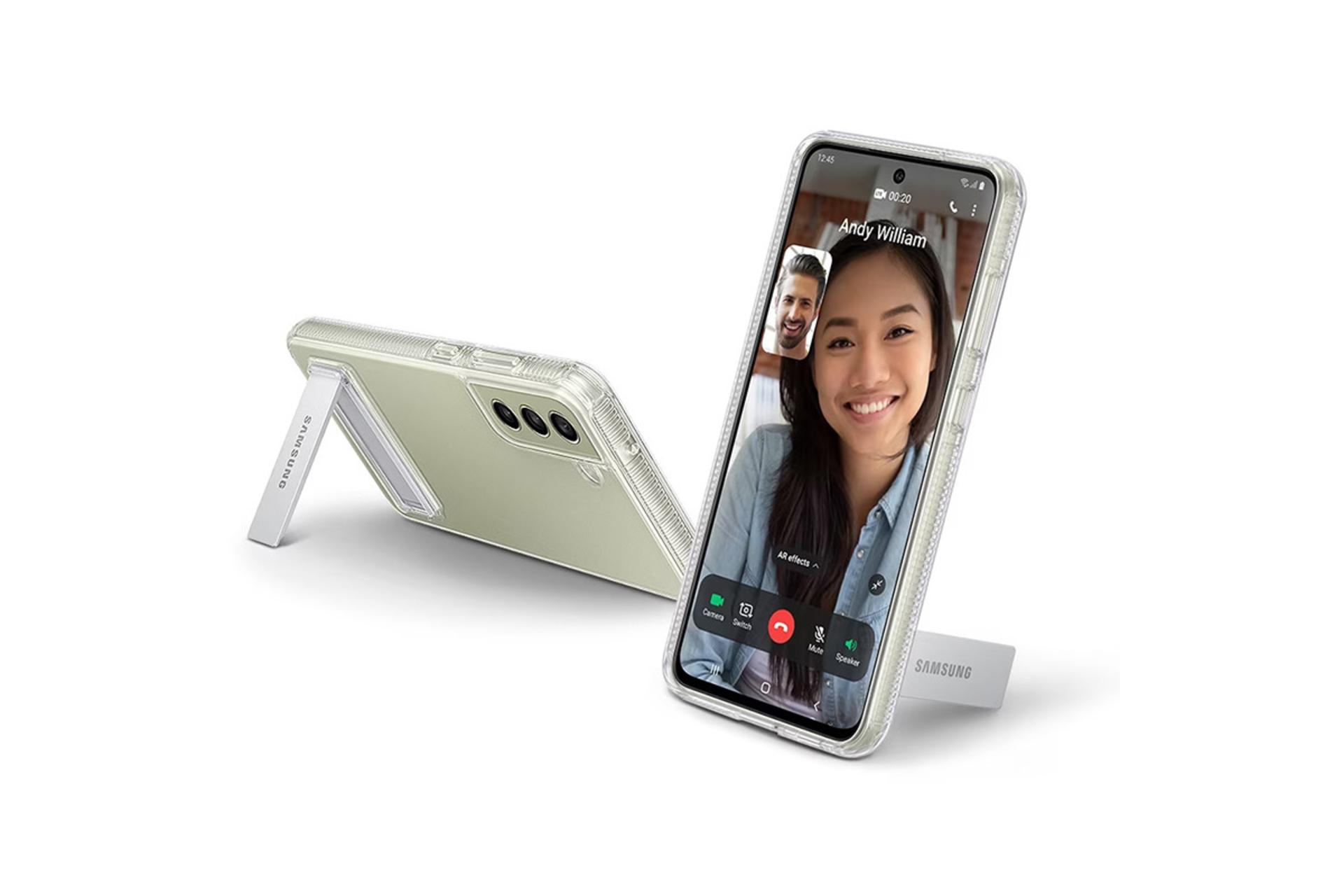 قاب گوشی سامسونگ Samsung Clear Standing For Samsung Galaxy S21 FE 5G نمای هولدر