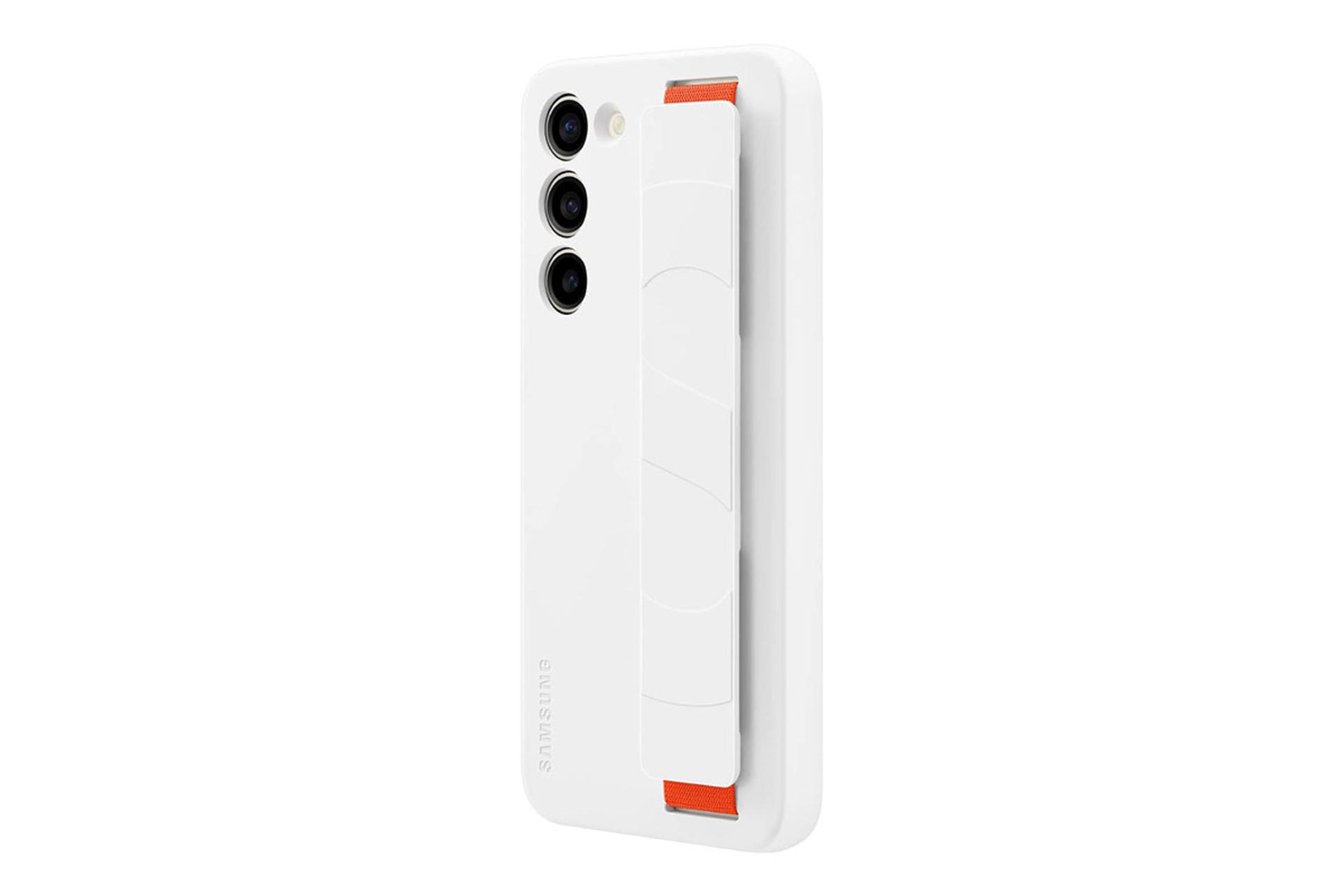 قاب گوشی سامسونگ Samsung Silicone Grip For Samsung Galaxy S23 Plus رنگ سفید نمای پشت و جانبی